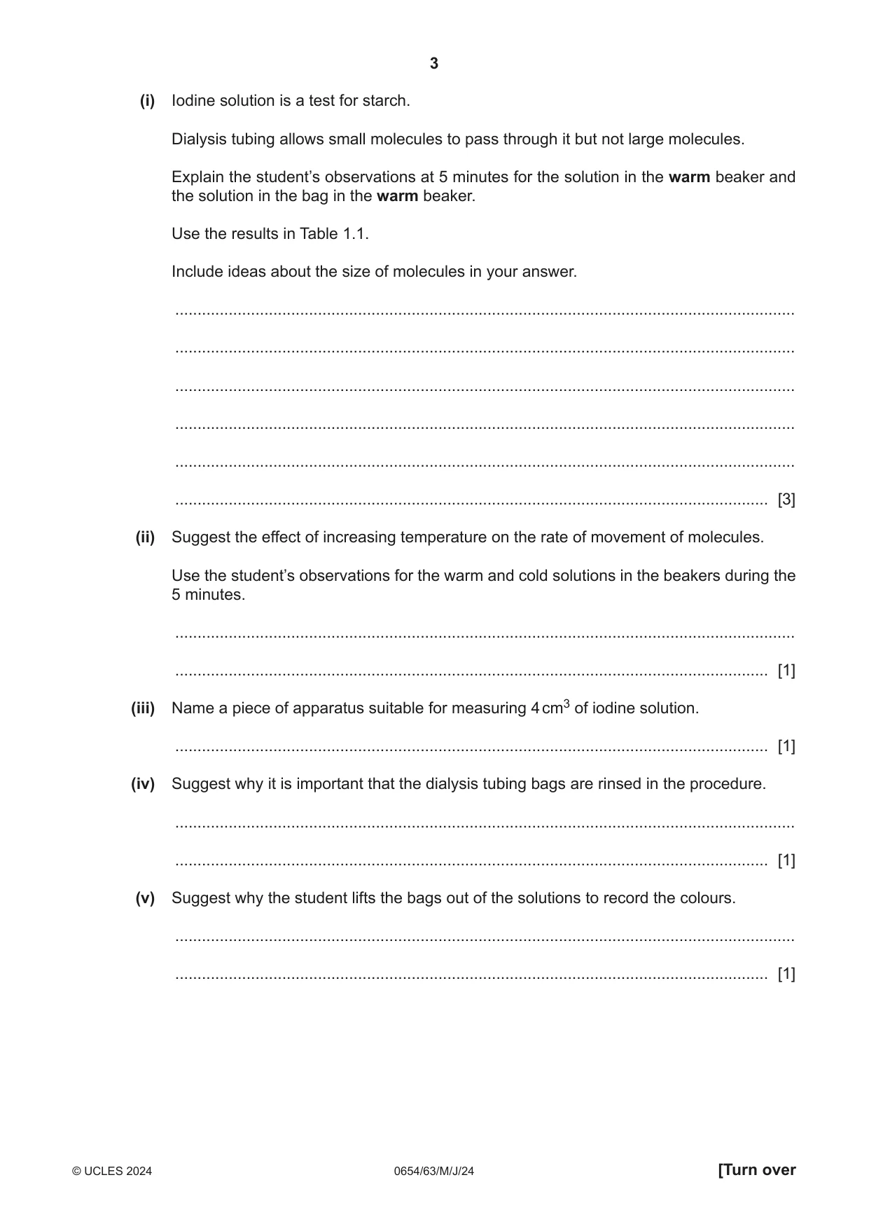Cambridge IGCSE Sciences - Co-ordinated (Double) 0654 2024 May/June Paper 6 · Variant 3 question paper, page 3 of 20
