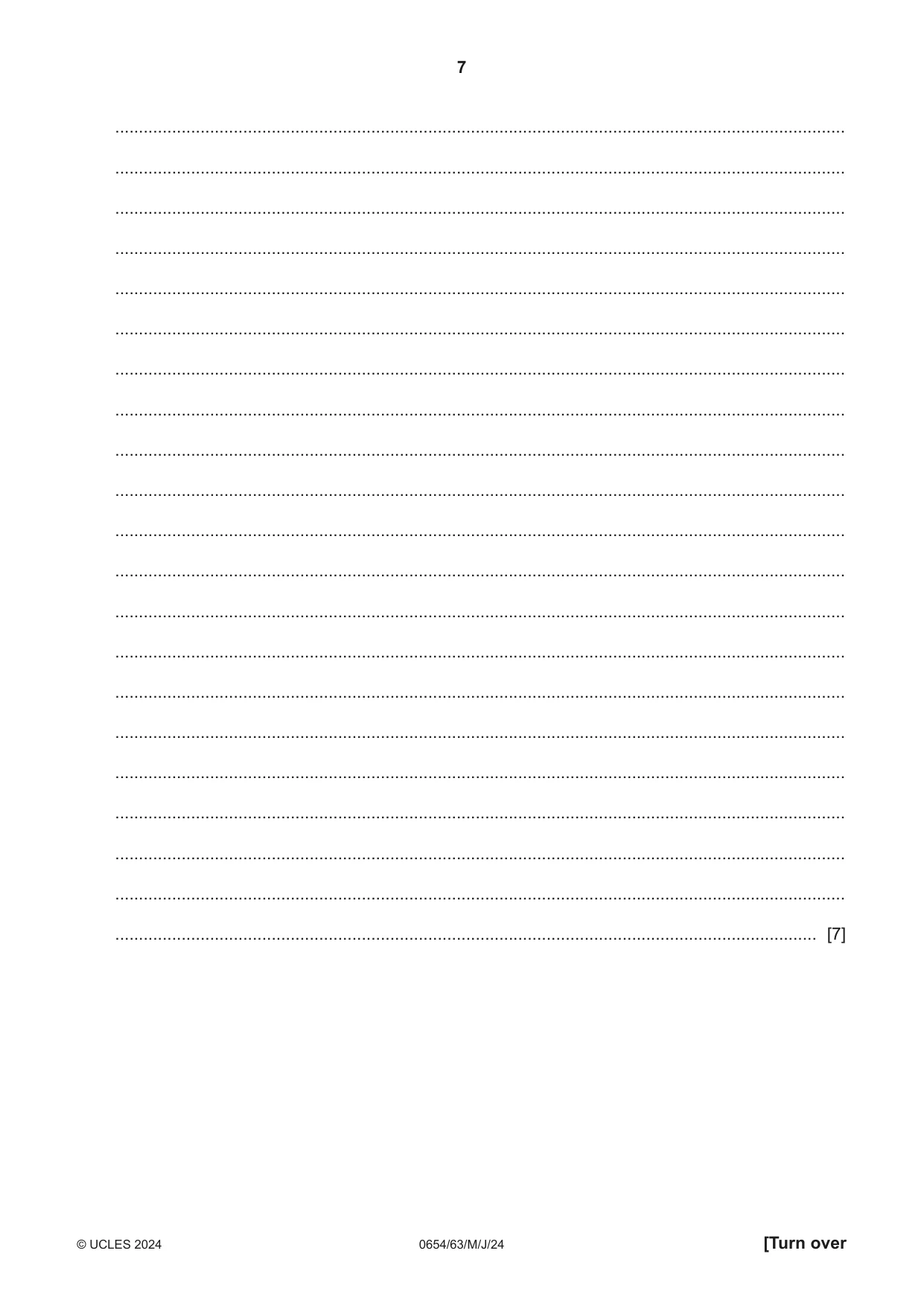Cambridge IGCSE Sciences - Co-ordinated (Double) 0654 2024 May/June Paper 6 · Variant 3 question paper, page 7 of 20