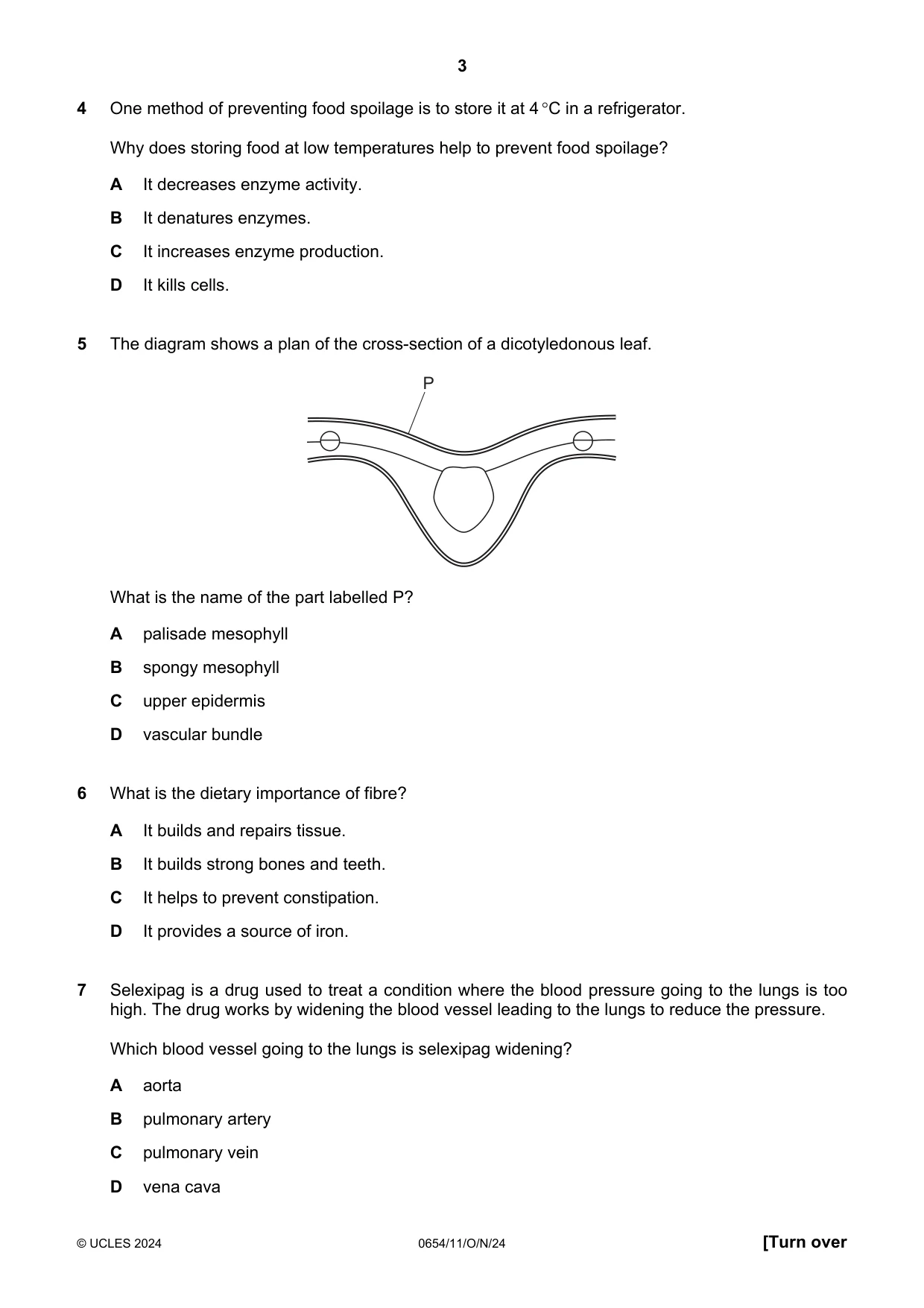 Cambridge IGCSE Sciences - Co-ordinated (Double) 0654 2024 Oct/Nov Paper 1 · Variant 1 question paper, page 3 of 16