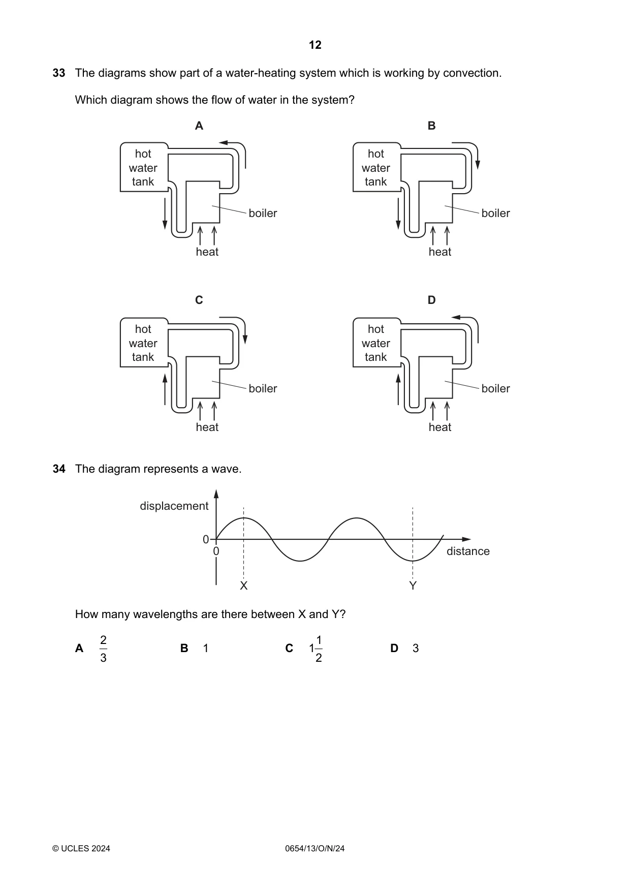 Cambridge IGCSE Sciences - Co-ordinated (Double) 0654 2024 Oct/Nov Paper 1 · Variant 3 question paper, page 12 of 20