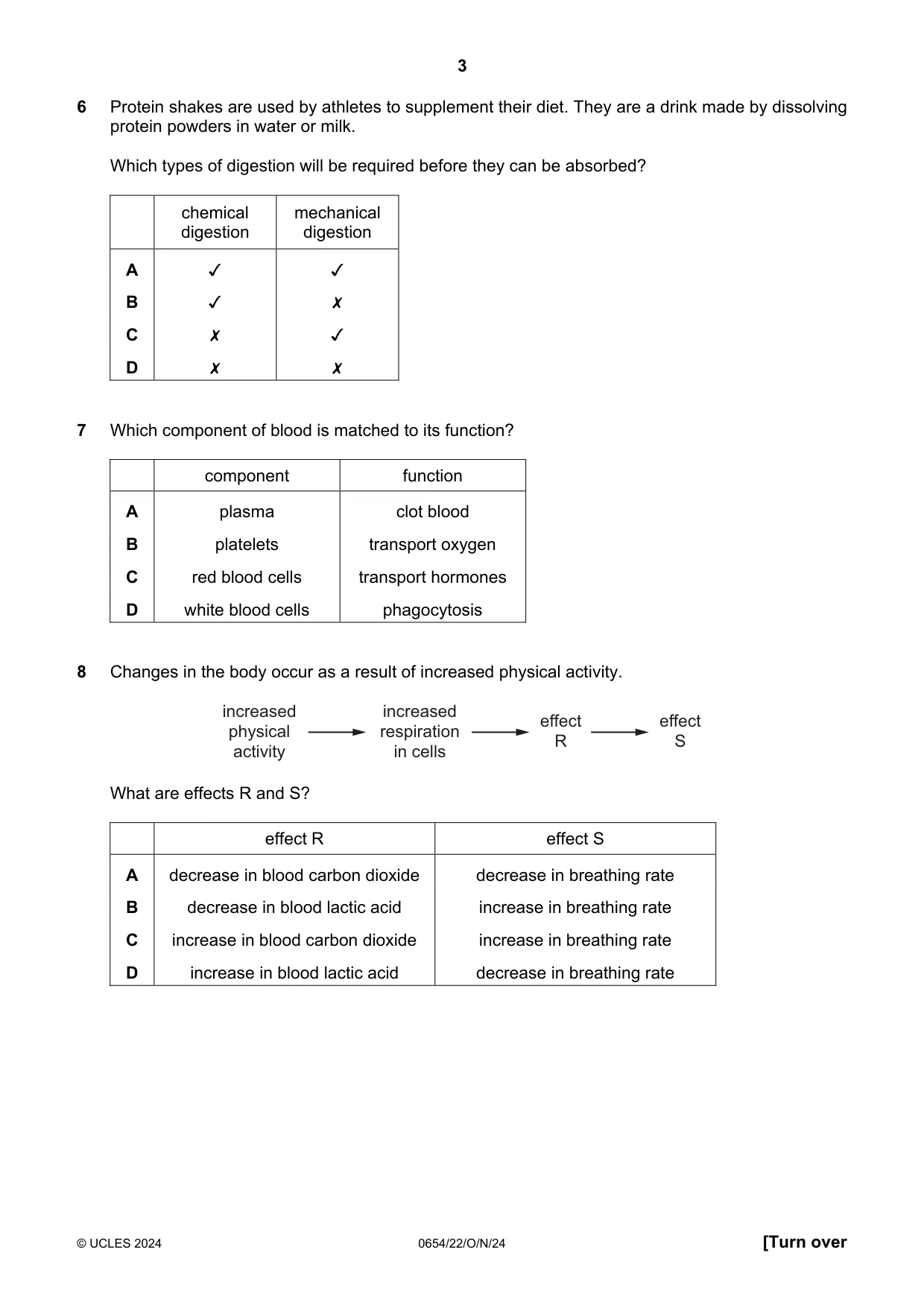 Cambridge IGCSE Sciences - Co-ordinated (Double) 0654 2024 Oct/Nov Paper 2 · Variant 2 question paper, page 3 of 16