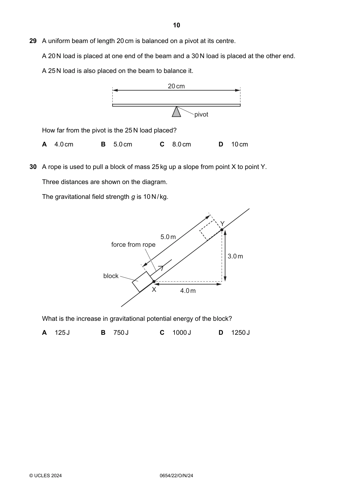 Cambridge IGCSE Sciences - Co-ordinated (Double) 0654 2024 Oct/Nov Paper 2 · Variant 2 question paper, page 10 of 16