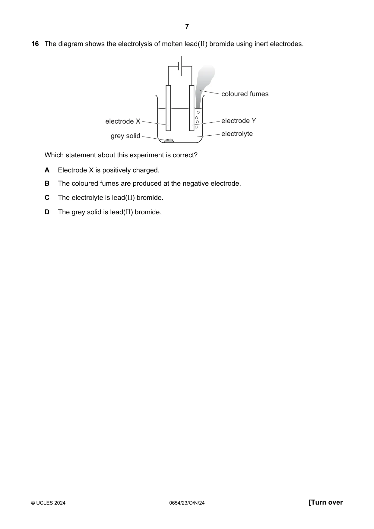 Cambridge IGCSE Sciences - Co-ordinated (Double) 0654 2024 Oct/Nov Paper 2 · Variant 3 question paper, page 7 of 20
