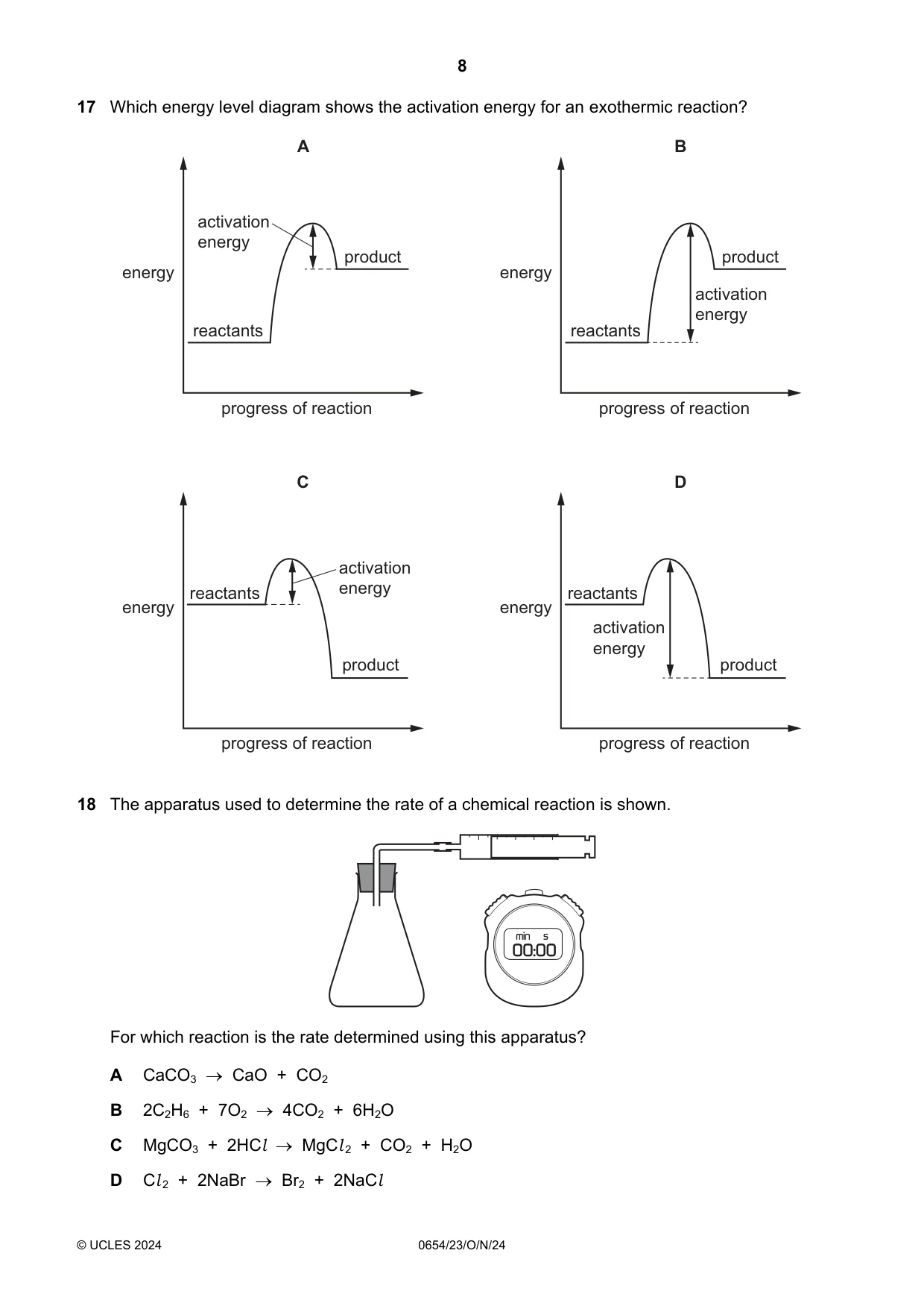 Cambridge IGCSE Sciences - Co-ordinated (Double) 0654 2024 Oct/Nov Paper 2 · Variant 3 question paper, page 8 of 20