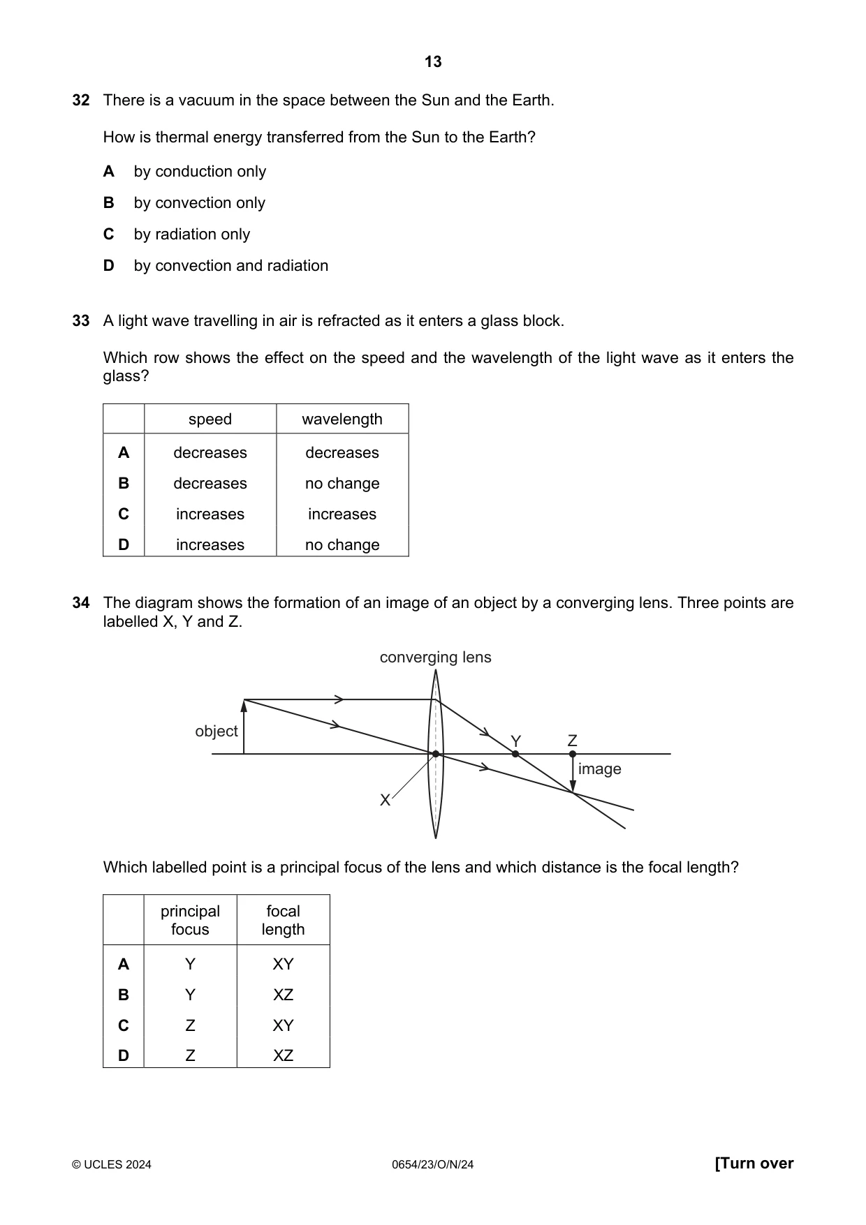 Cambridge IGCSE Sciences - Co-ordinated (Double) 0654 2024 Oct/Nov Paper 2 · Variant 3 question paper, page 13 of 20