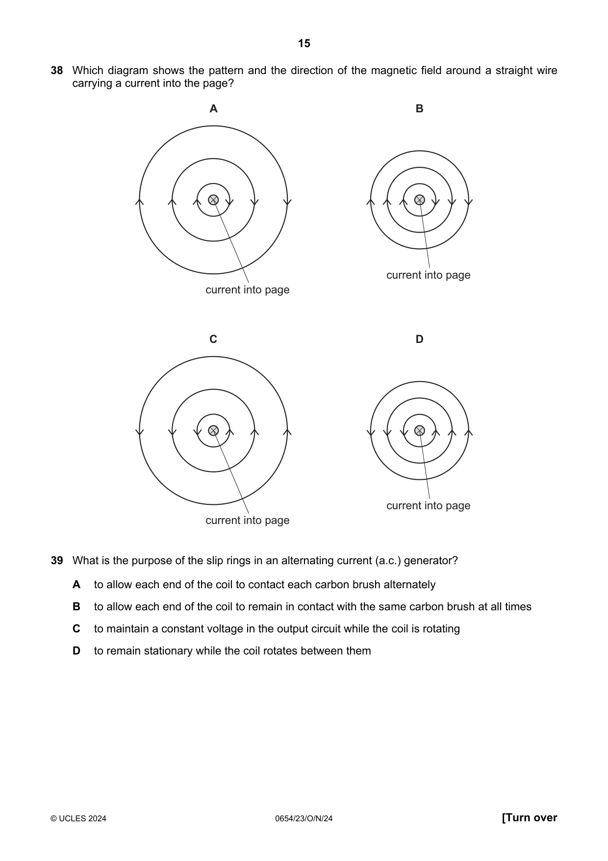 Cambridge IGCSE Sciences - Co-ordinated (Double) 0654 2024 Oct/Nov Paper 2 · Variant 3 question paper, page 15 of 20