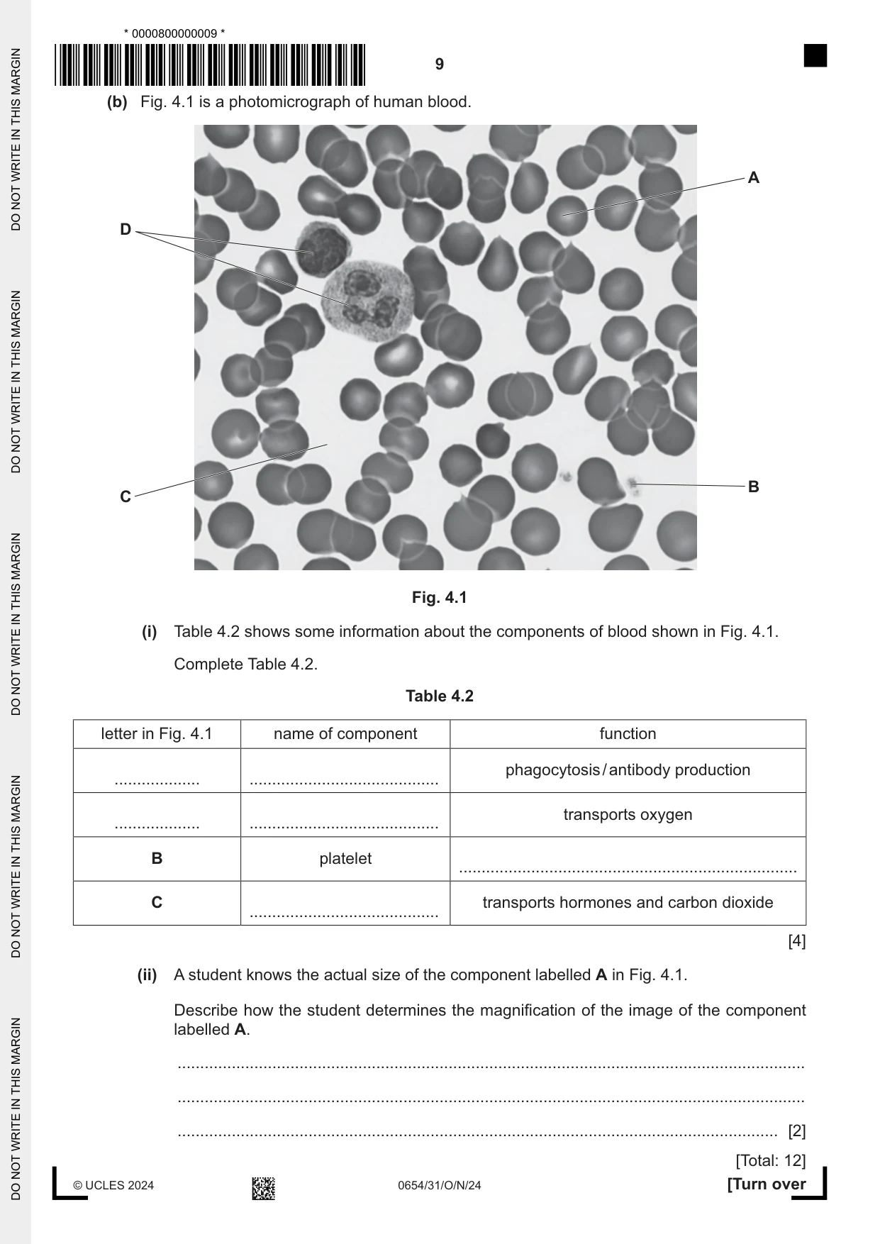 Cambridge IGCSE Sciences - Co-ordinated (Double) 0654 2024 Oct/Nov Paper 3 · Variant 1 question paper, page 9 of 28