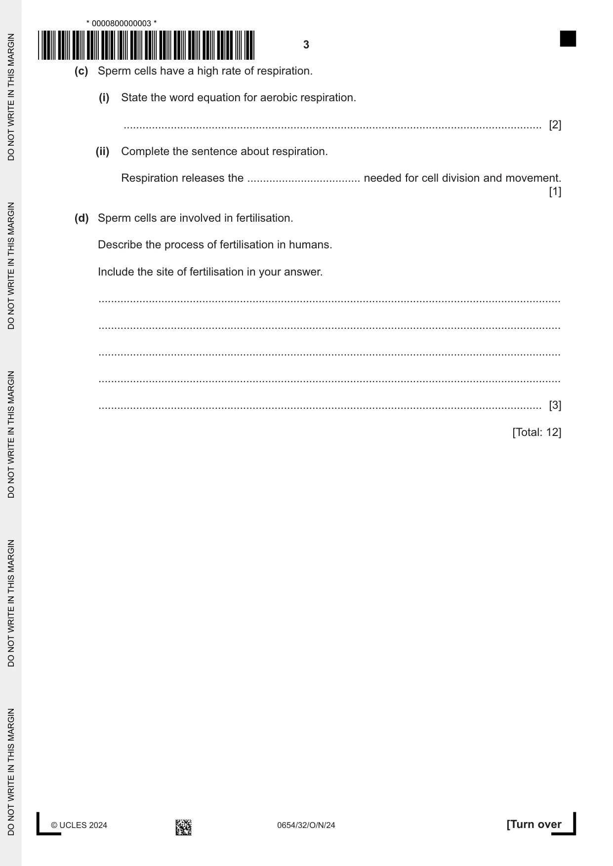 Cambridge IGCSE Sciences - Co-ordinated (Double) 0654 2024 Oct/Nov Paper 3 · Variant 2 question paper, page 3 of 28