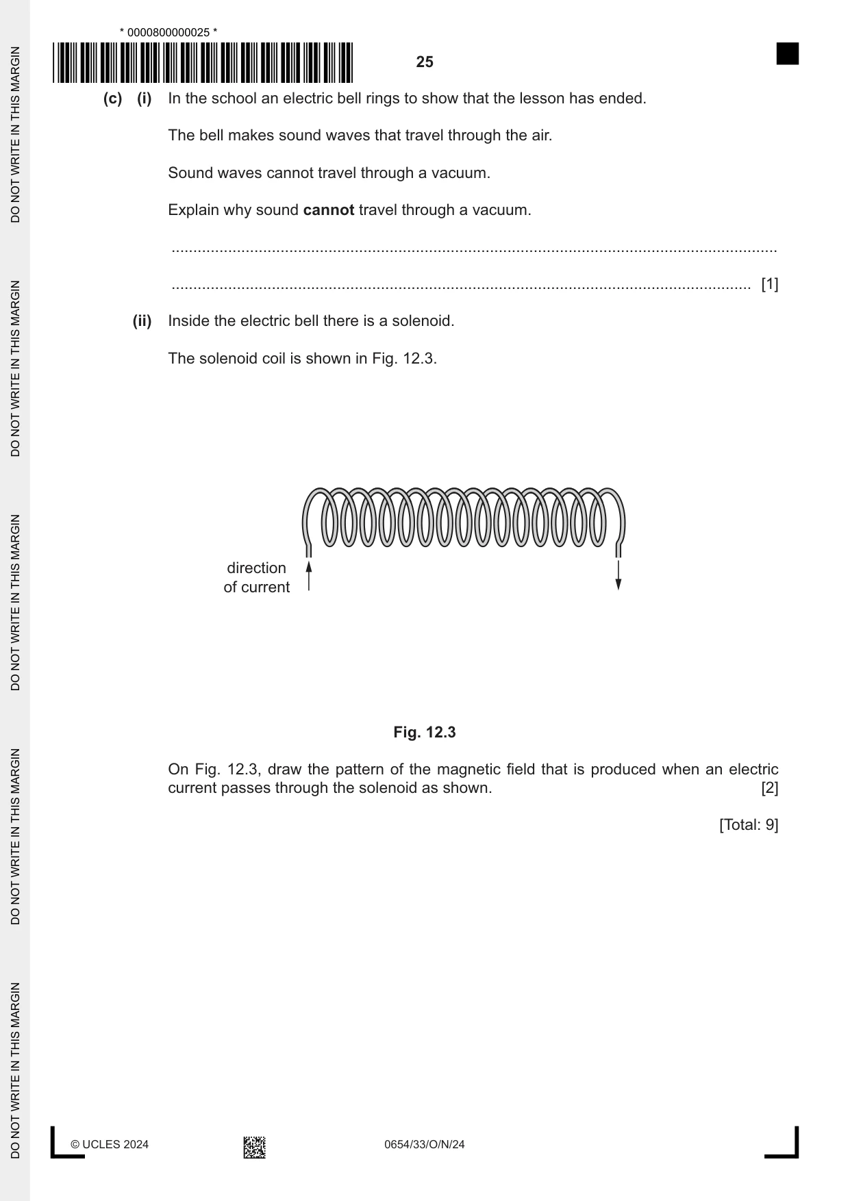 Cambridge IGCSE Sciences - Co-ordinated (Double) 0654 2024 Oct/Nov Paper 3 · Variant 3 question paper, page 25 of 28