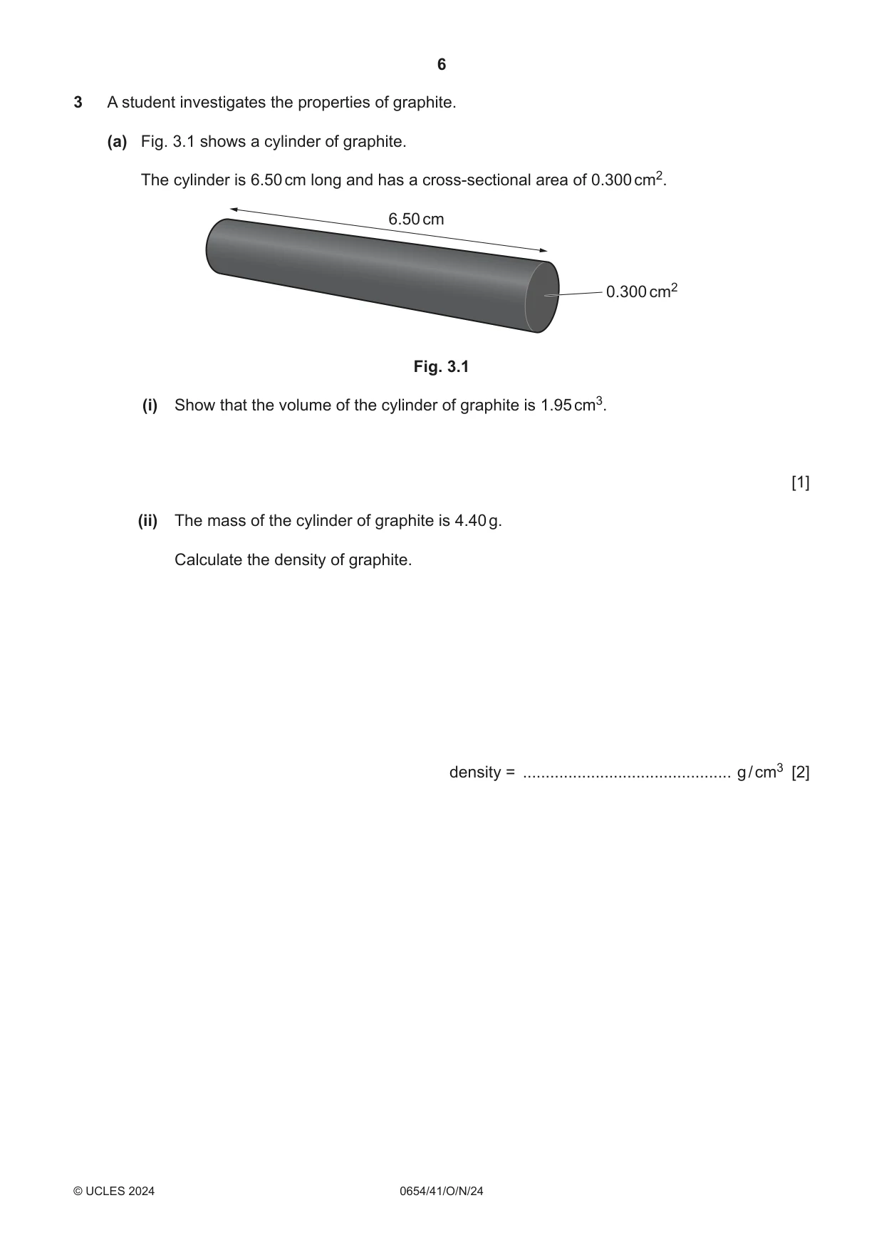 Cambridge IGCSE Sciences - Co-ordinated (Double) 0654 2024 Oct/Nov Paper 4 · Variant 1 question paper, page 6 of 24