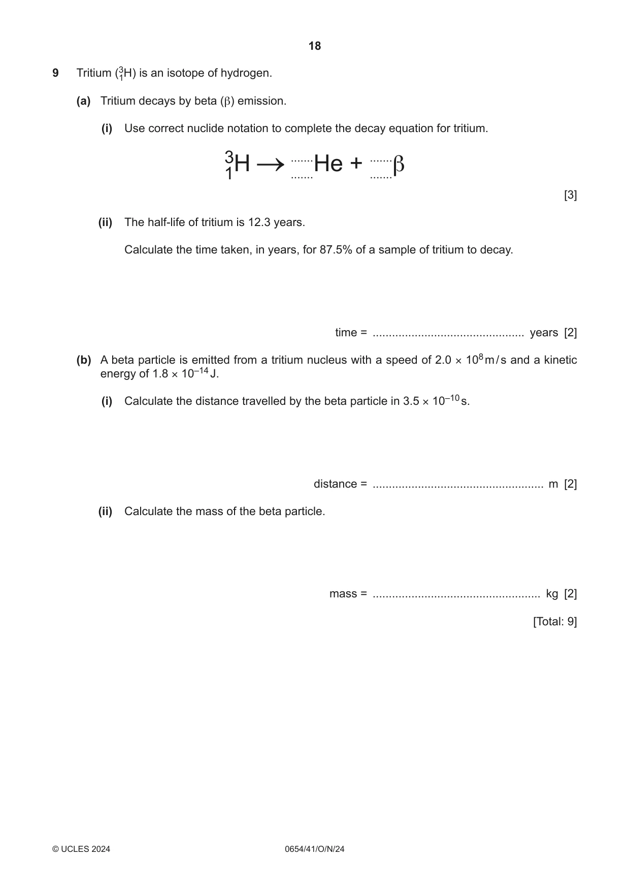 Cambridge IGCSE Sciences - Co-ordinated (Double) 0654 2024 Oct/Nov Paper 4 · Variant 1 question paper, page 18 of 24
