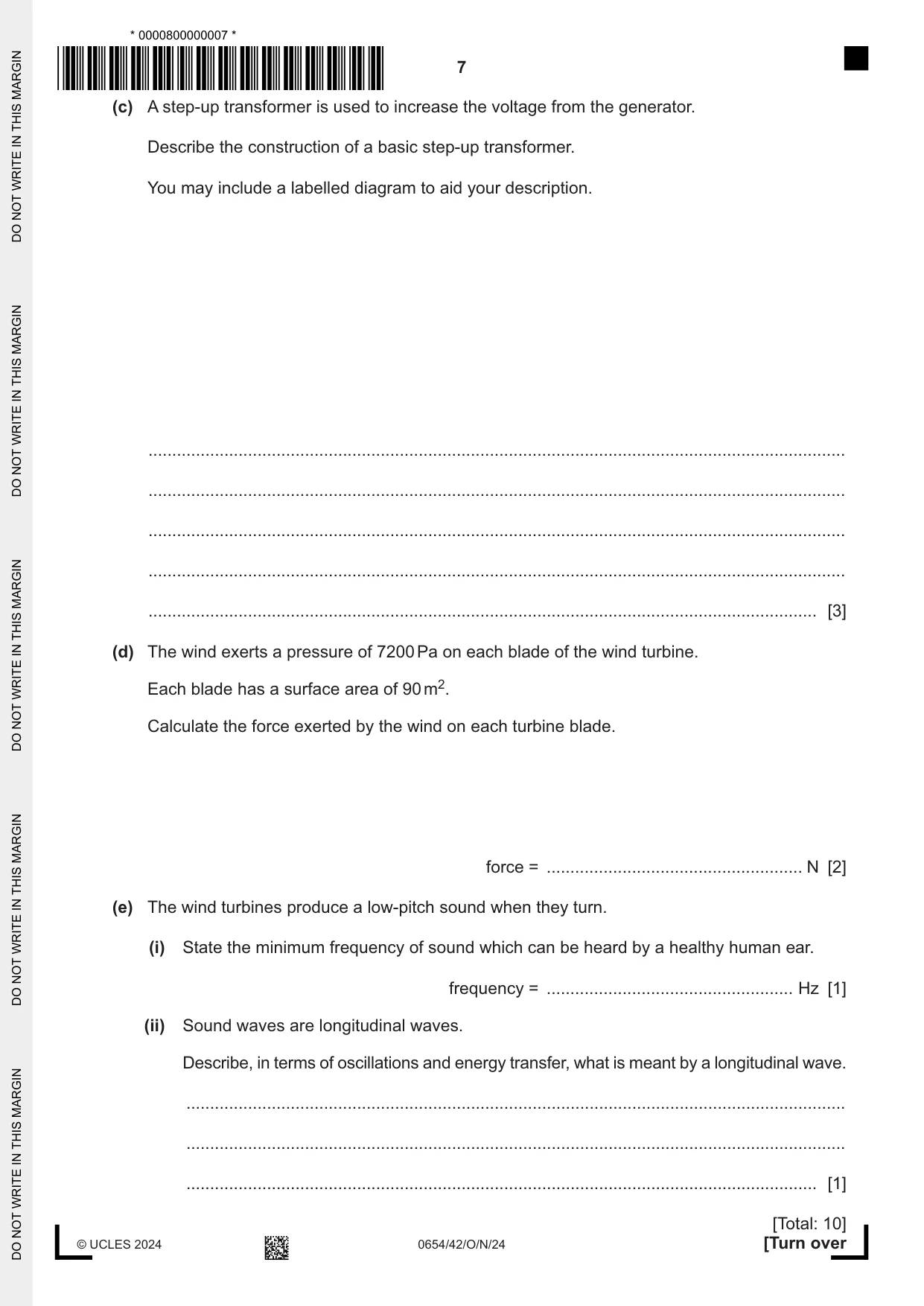 Cambridge IGCSE Sciences - Co-ordinated (Double) 0654 2024 Oct/Nov Paper 4 · Variant 2 question paper, page 7 of 24