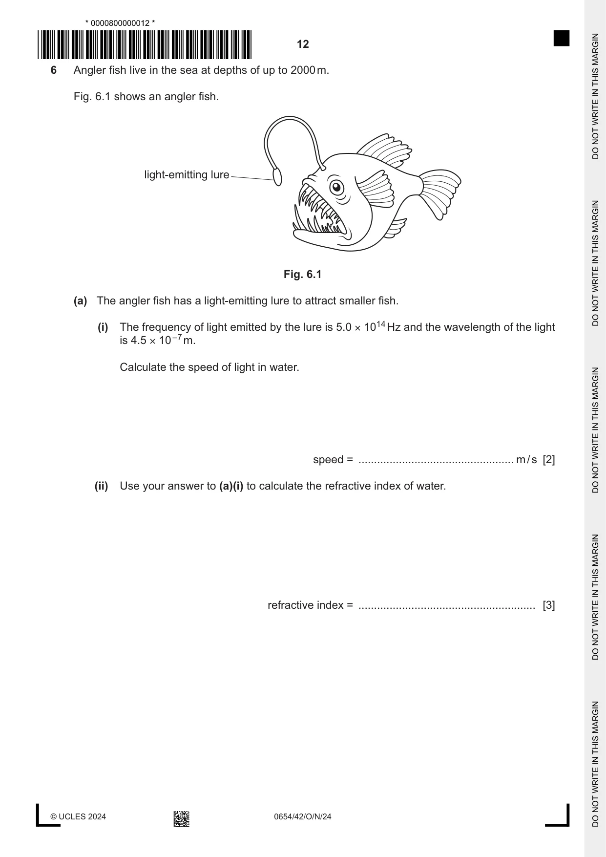 Cambridge IGCSE Sciences - Co-ordinated (Double) 0654 2024 Oct/Nov Paper 4 · Variant 2 question paper, page 12 of 24