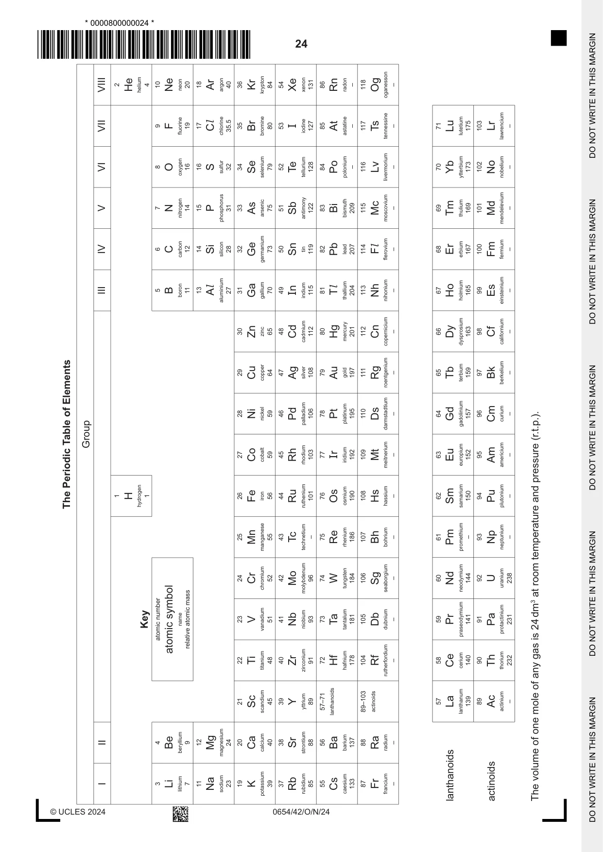 Cambridge IGCSE Sciences - Co-ordinated (Double) 0654 2024 Oct/Nov Paper 4 · Variant 2 question paper, page 24 of 24