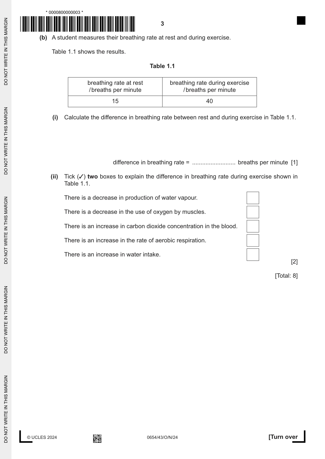 Cambridge IGCSE Sciences - Co-ordinated (Double) 0654 2024 Oct/Nov Paper 4 · Variant 3 question paper, page 3 of 32