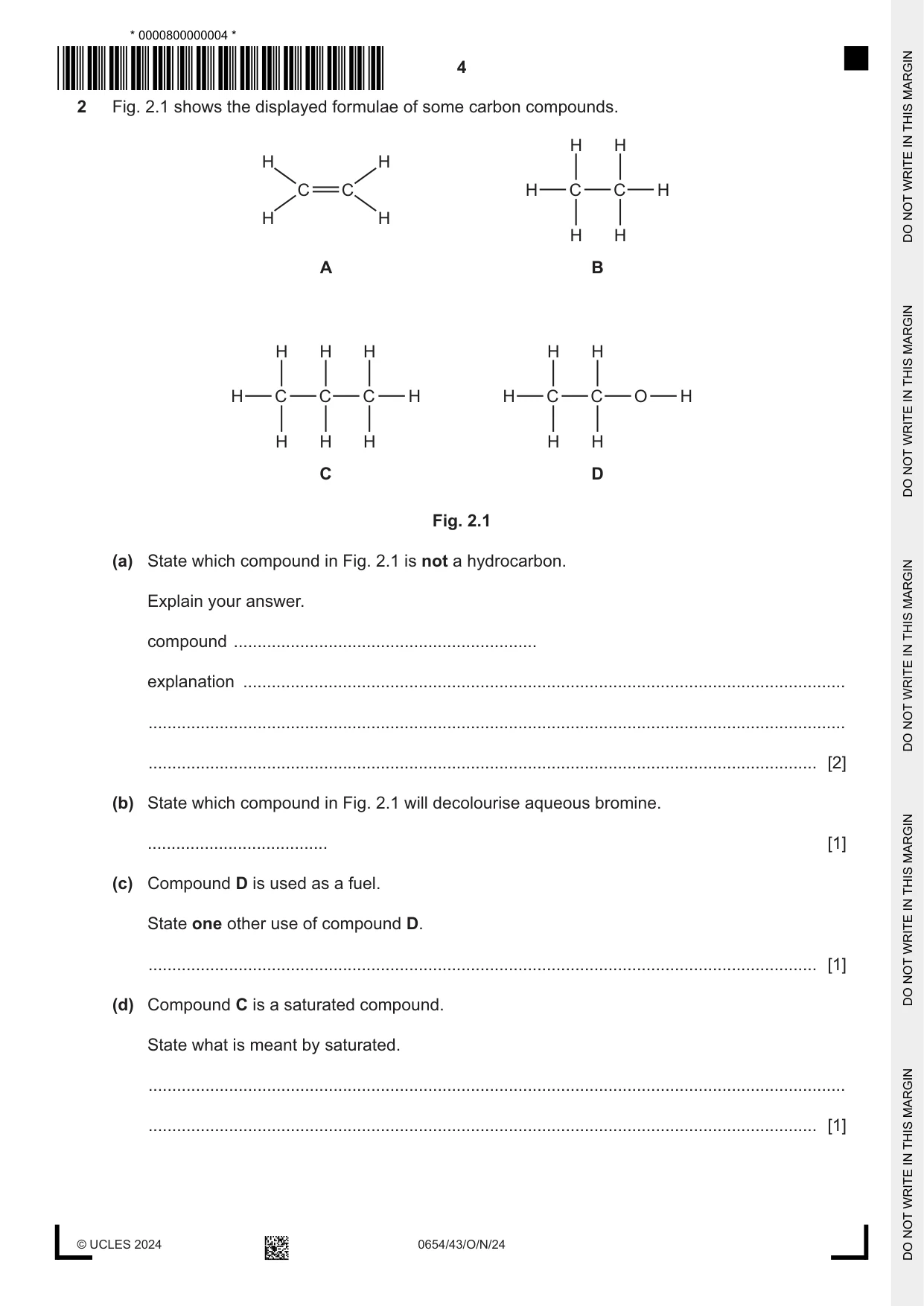 Cambridge IGCSE Sciences - Co-ordinated (Double) 0654 2024 Oct/Nov Paper 4 · Variant 3 question paper, page 4 of 32