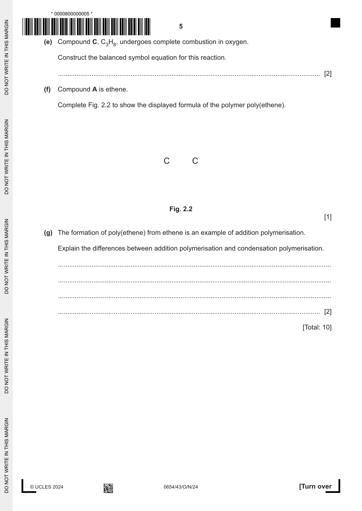 Cambridge IGCSE Sciences - Co-ordinated (Double) 0654 2024 Oct/Nov Paper 4 · Variant 3 question paper, page 5 of 32