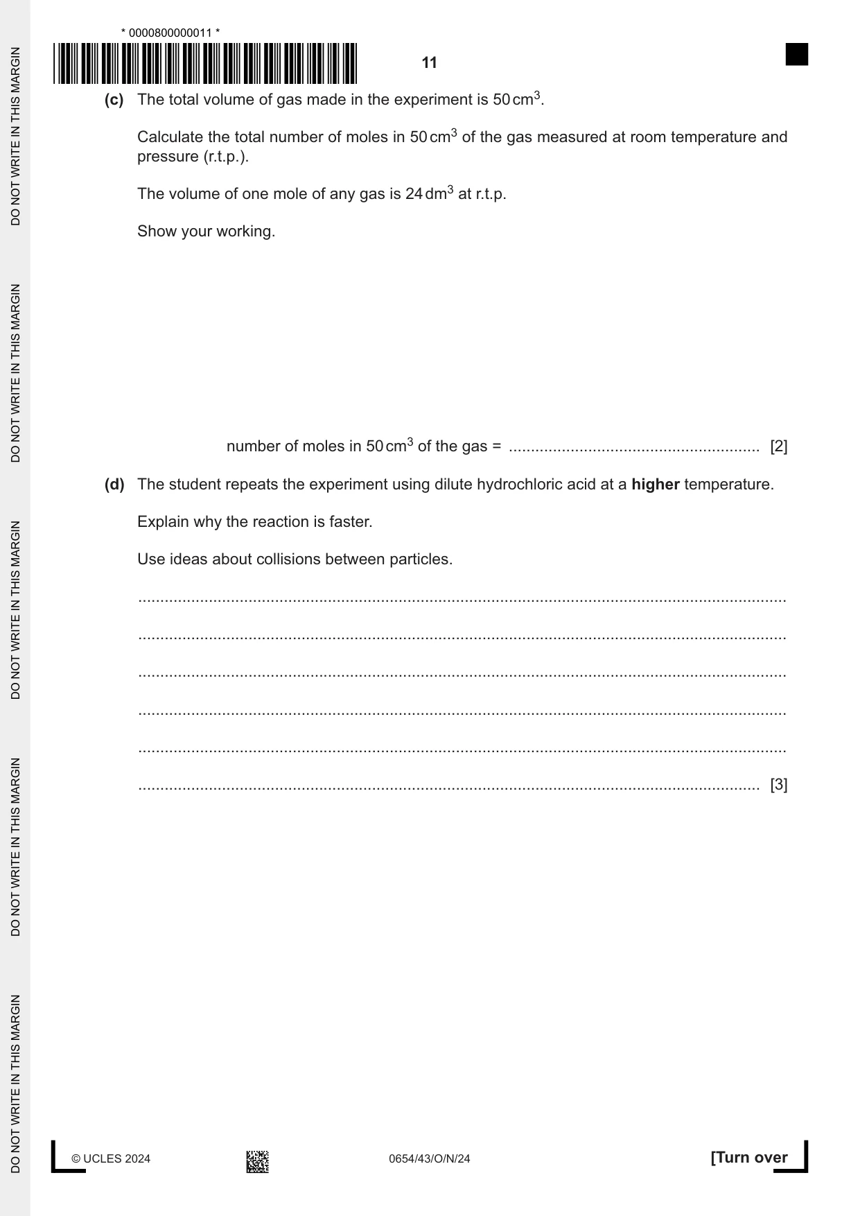 Cambridge IGCSE Sciences - Co-ordinated (Double) 0654 2024 Oct/Nov Paper 4 · Variant 3 question paper, page 11 of 32