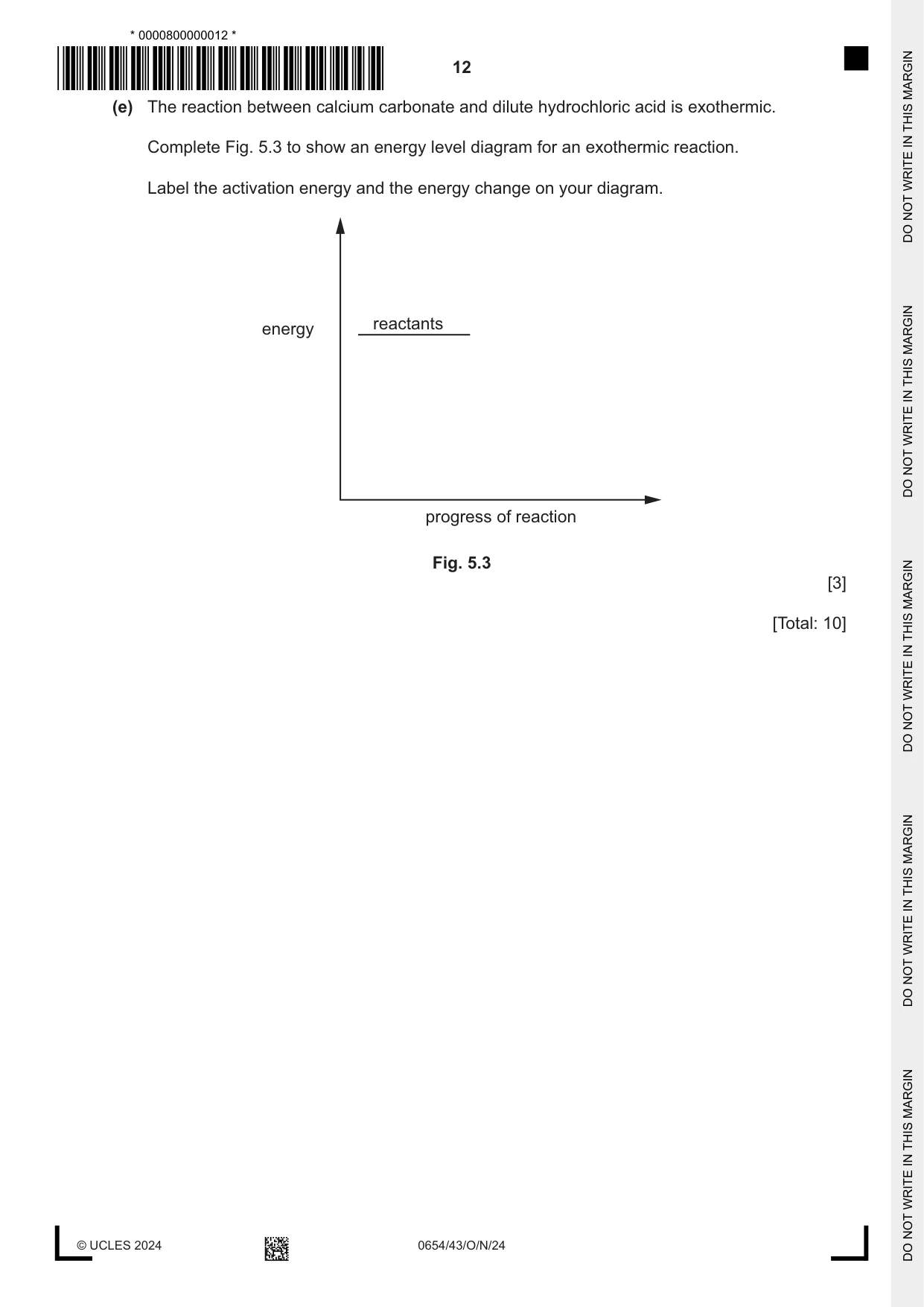 Cambridge IGCSE Sciences - Co-ordinated (Double) 0654 2024 Oct/Nov Paper 4 · Variant 3 question paper, page 12 of 32