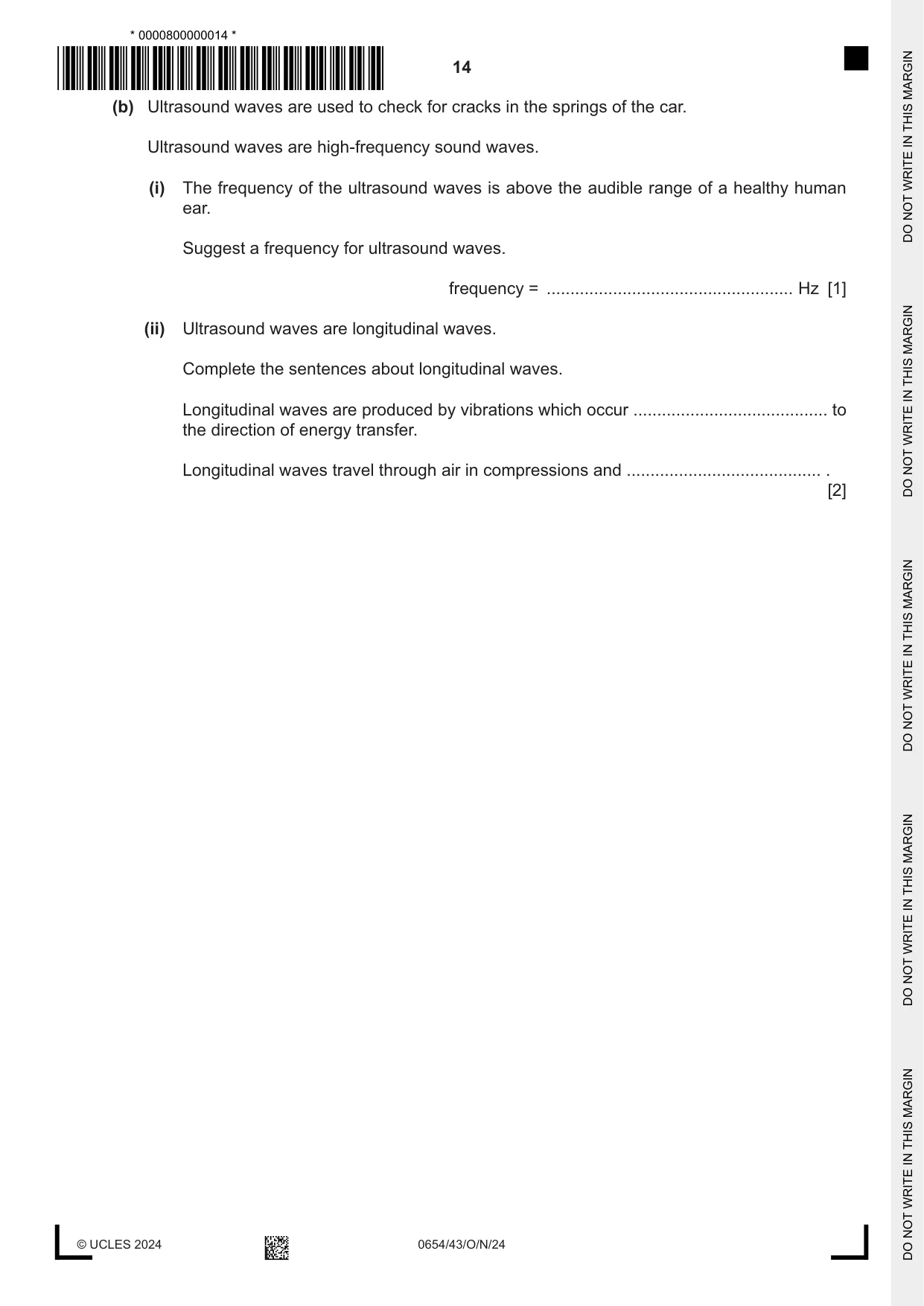 Cambridge IGCSE Sciences - Co-ordinated (Double) 0654 2024 Oct/Nov Paper 4 · Variant 3 question paper, page 14 of 32