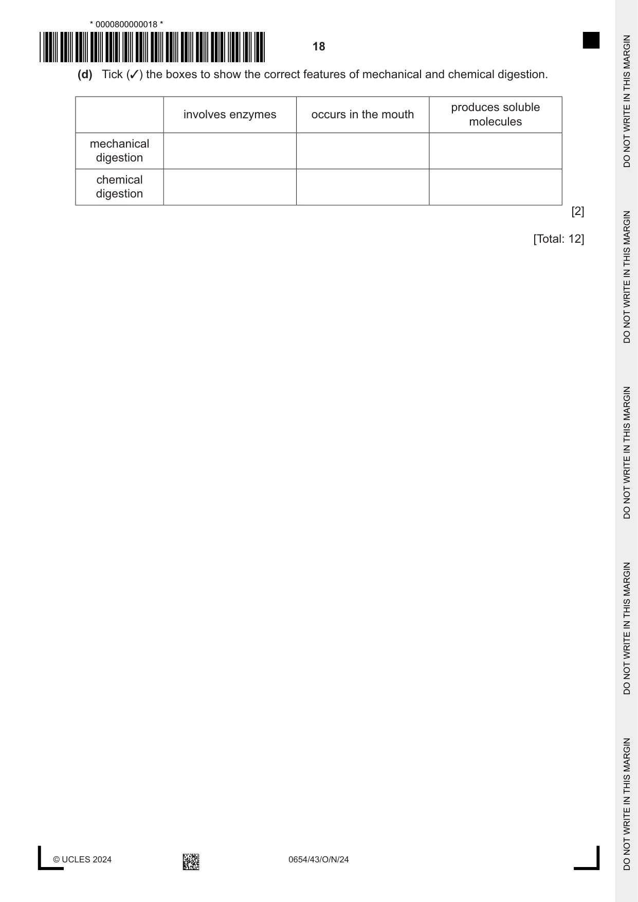 Cambridge IGCSE Sciences - Co-ordinated (Double) 0654 2024 Oct/Nov Paper 4 · Variant 3 question paper, page 18 of 32