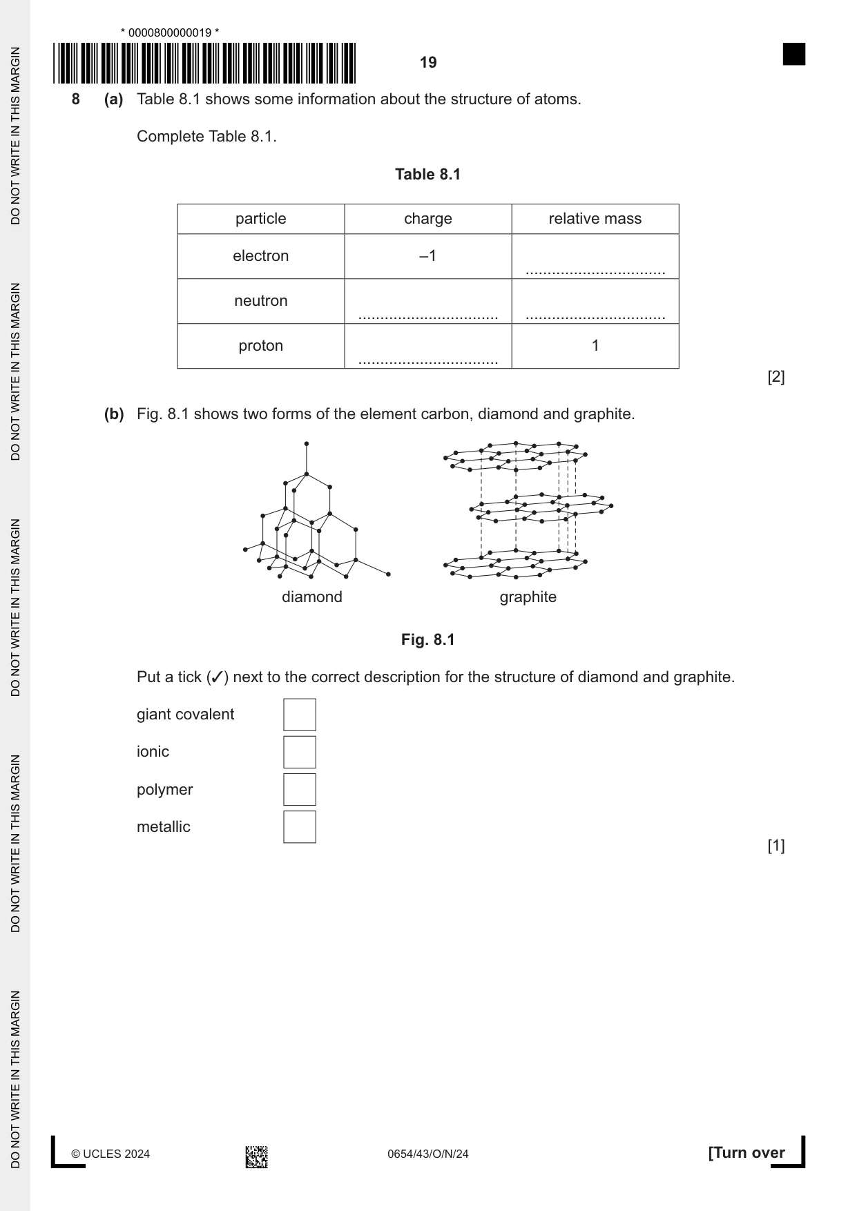 Cambridge IGCSE Sciences - Co-ordinated (Double) 0654 2024 Oct/Nov Paper 4 · Variant 3 question paper, page 19 of 32