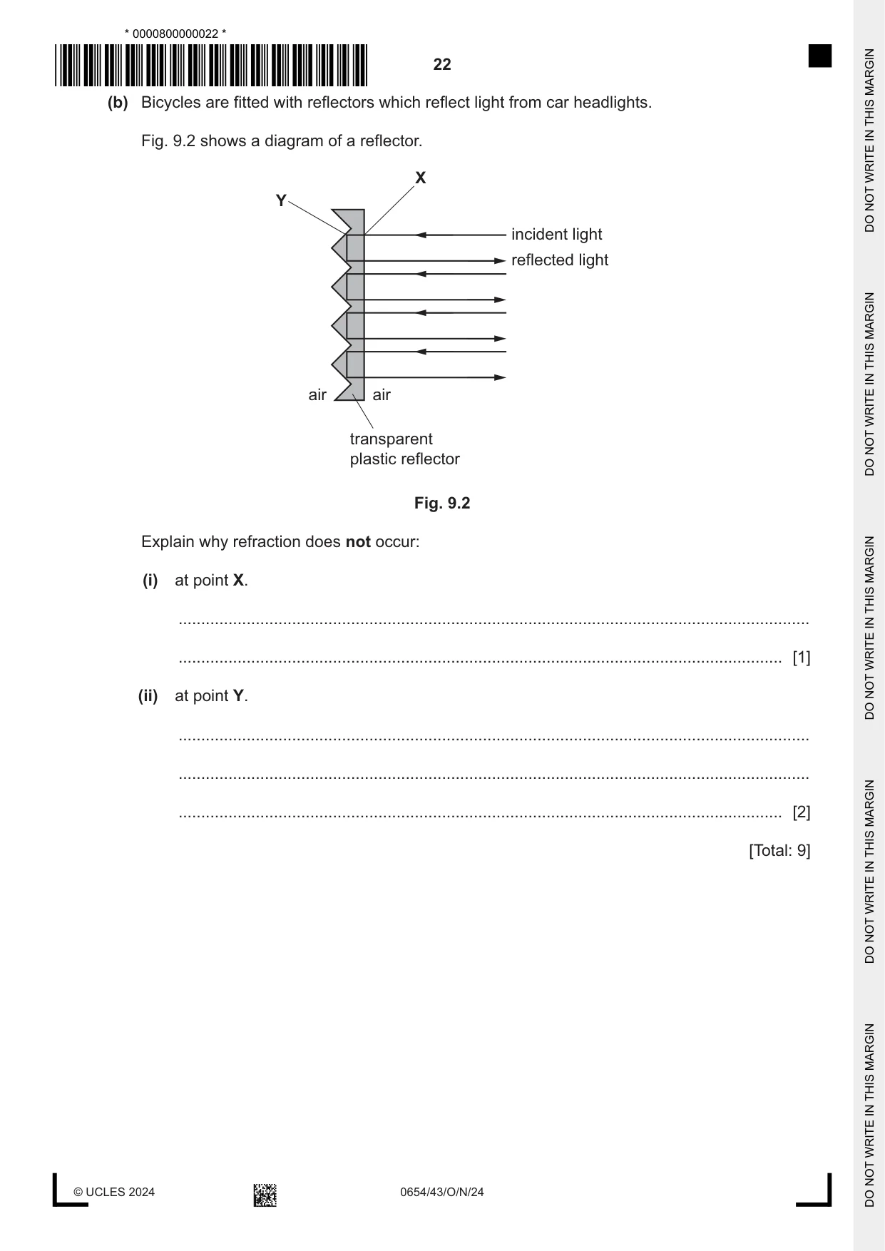 Cambridge IGCSE Sciences - Co-ordinated (Double) 0654 2024 Oct/Nov Paper 4 · Variant 3 question paper, page 22 of 32