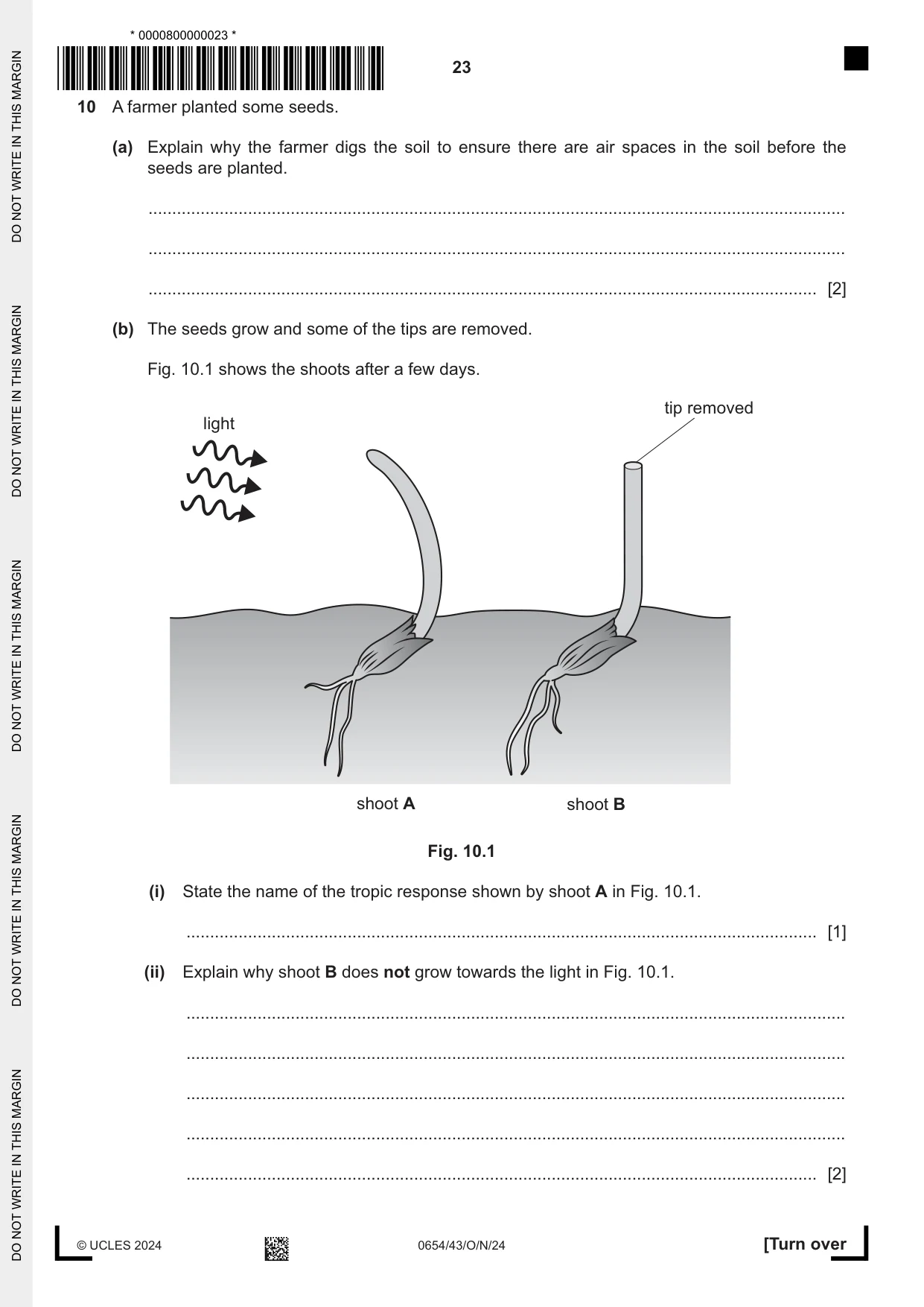 Cambridge IGCSE Sciences - Co-ordinated (Double) 0654 2024 Oct/Nov Paper 4 · Variant 3 question paper, page 23 of 32