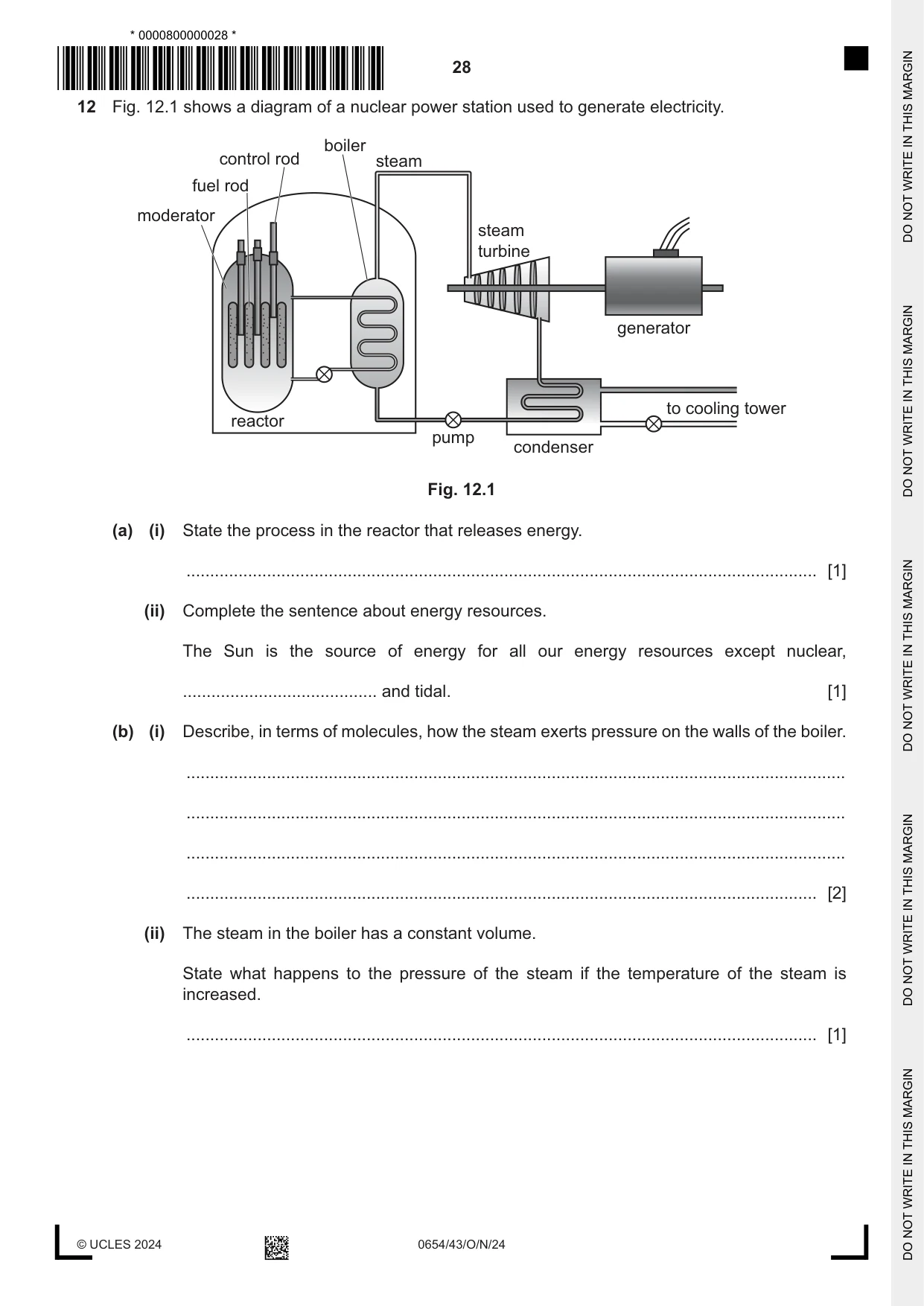 Cambridge IGCSE Sciences - Co-ordinated (Double) 0654 2024 Oct/Nov Paper 4 · Variant 3 question paper, page 28 of 32