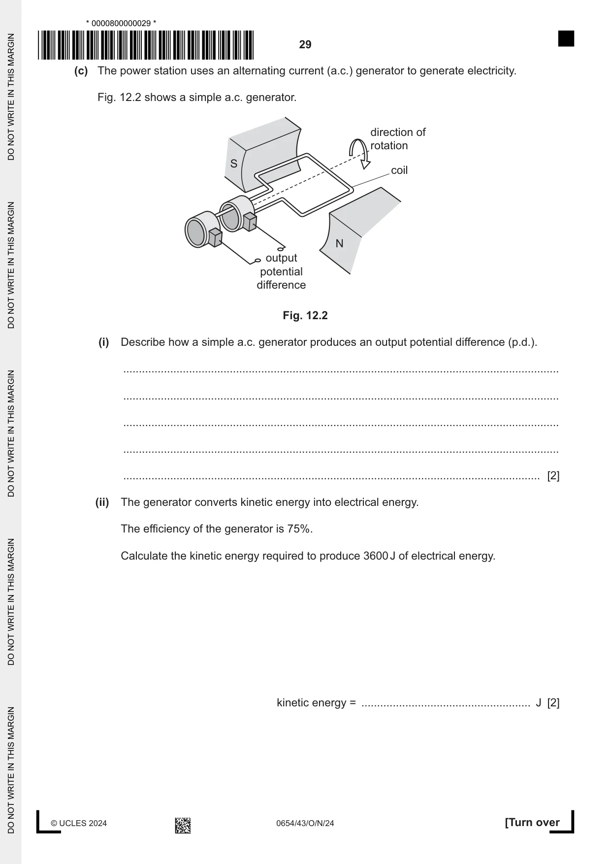 Cambridge IGCSE Sciences - Co-ordinated (Double) 0654 2024 Oct/Nov Paper 4 · Variant 3 question paper, page 29 of 32