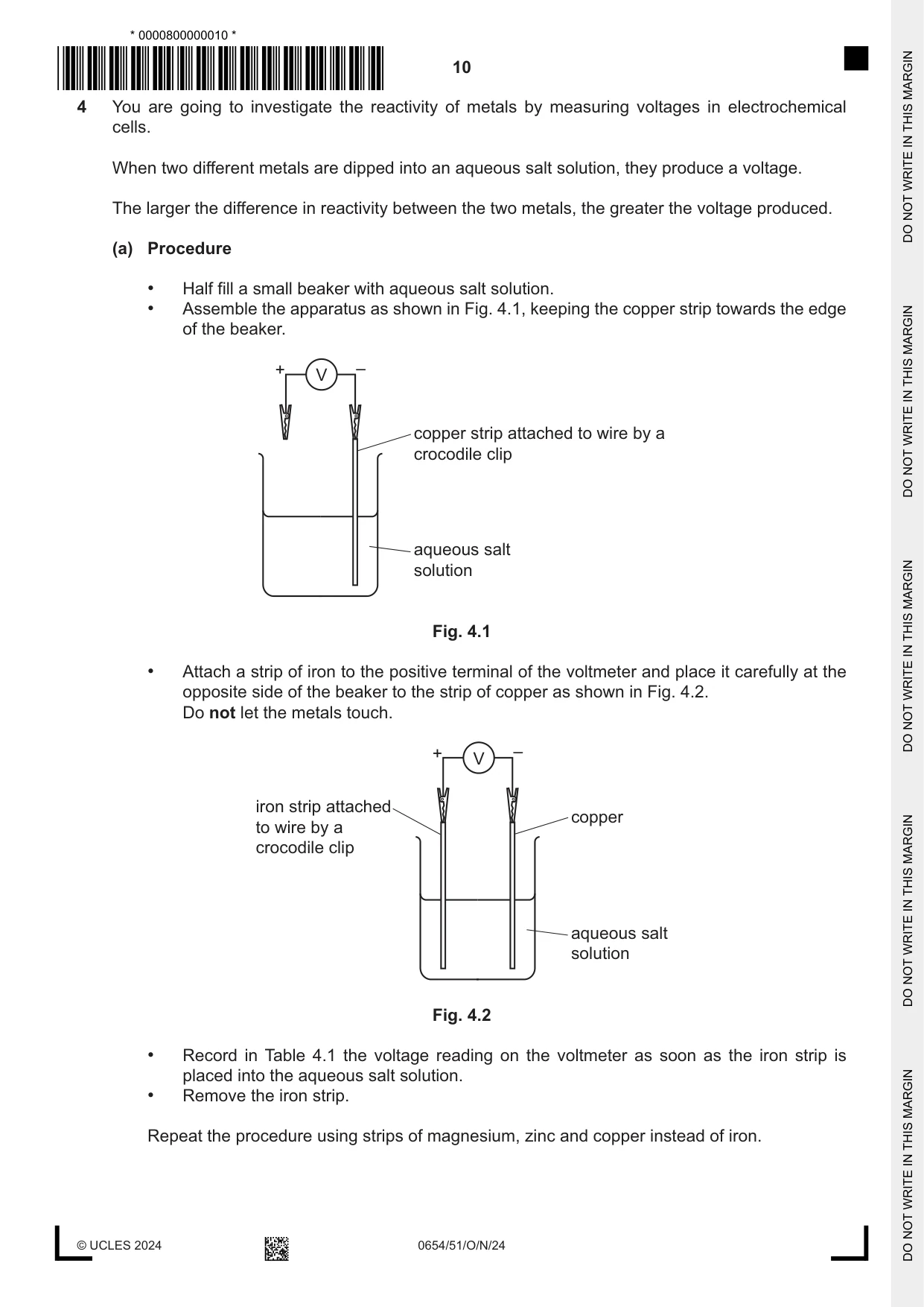 Cambridge IGCSE Sciences - Co-ordinated (Double) 0654 2024 Oct/Nov Paper 5 · Variant 1 question paper, page 10 of 20