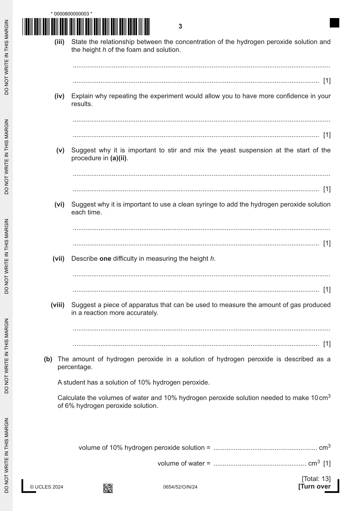 Cambridge IGCSE Sciences - Co-ordinated (Double) 0654 2024 Oct/Nov Paper 5 · Variant 2 question paper, page 3 of 20