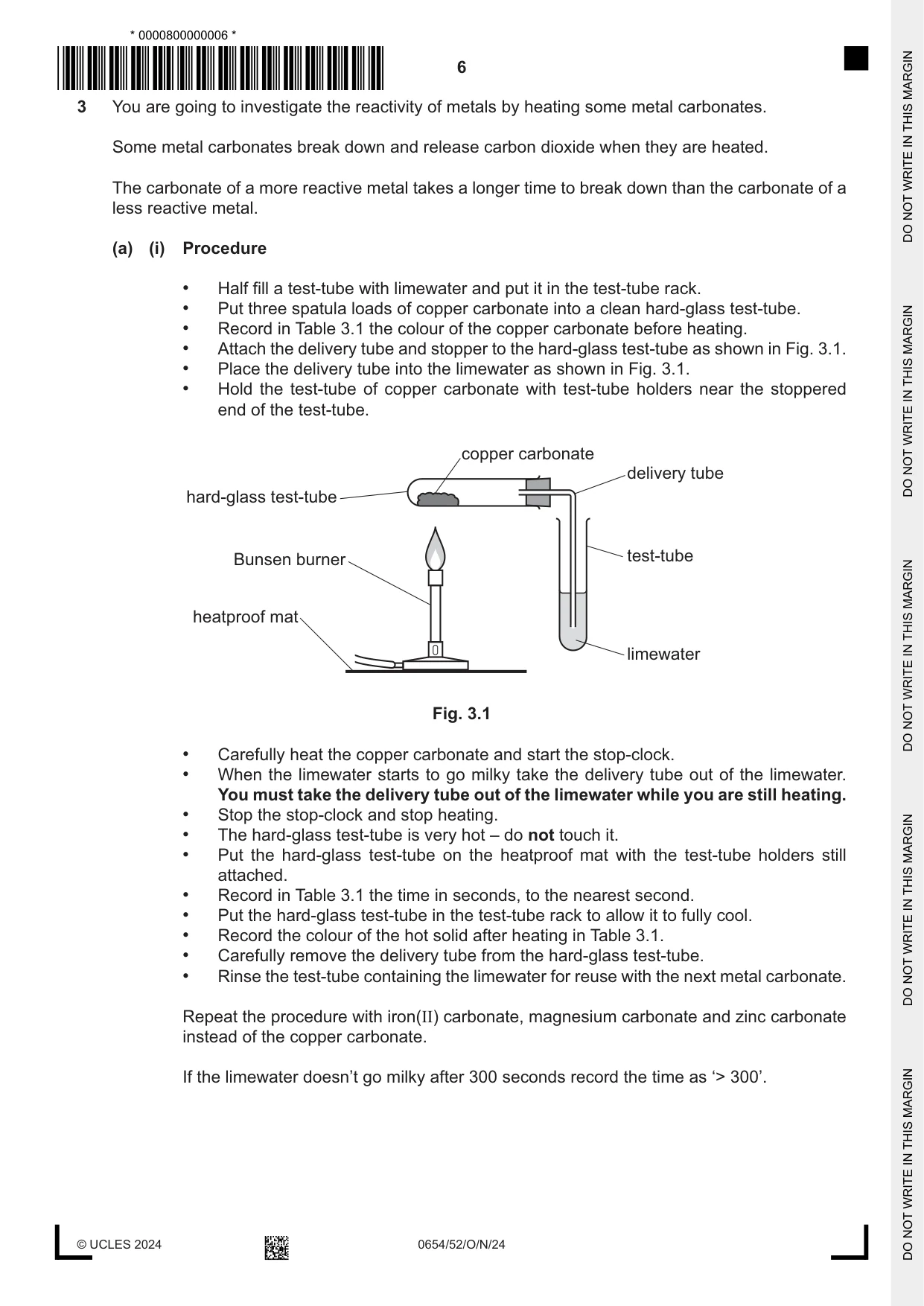 Cambridge IGCSE Sciences - Co-ordinated (Double) 0654 2024 Oct/Nov Paper 5 · Variant 2 question paper, page 6 of 20