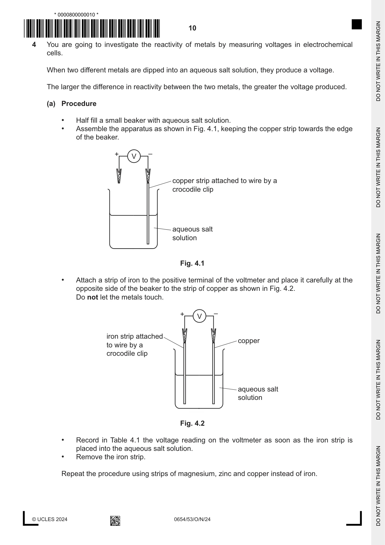 Cambridge IGCSE Sciences - Co-ordinated (Double) 0654 2024 Oct/Nov Paper 5 · Variant 3 question paper, page 10 of 20