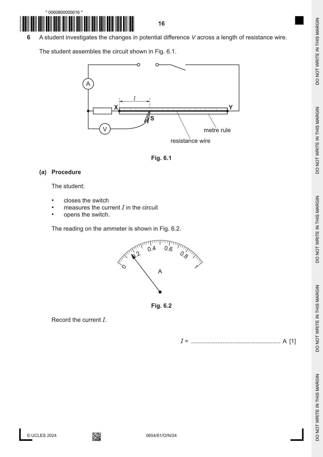 Cambridge IGCSE Sciences - Co-ordinated (Double) 0654 2024 Oct/Nov Paper 6 · Variant 1 question paper, page 16 of 24