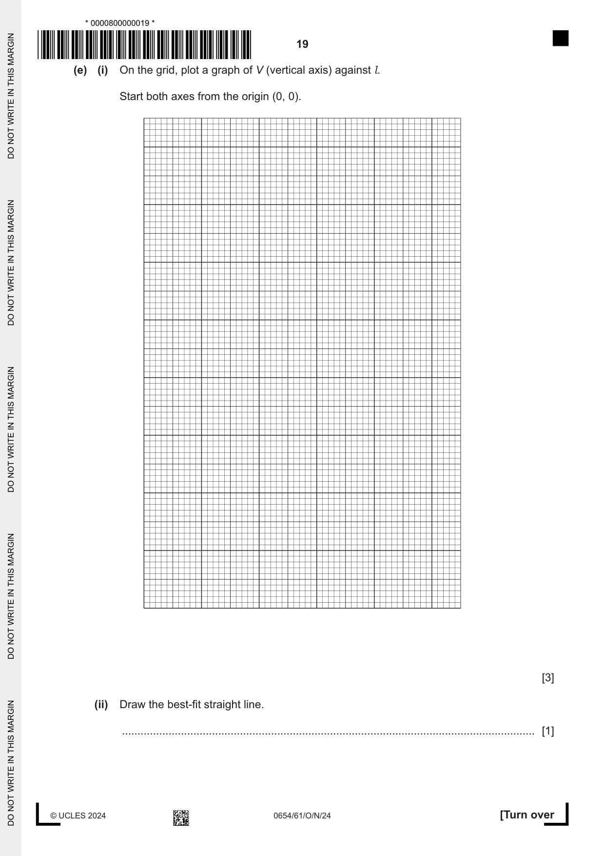 Cambridge IGCSE Sciences - Co-ordinated (Double) 0654 2024 Oct/Nov Paper 6 · Variant 1 question paper, page 19 of 24