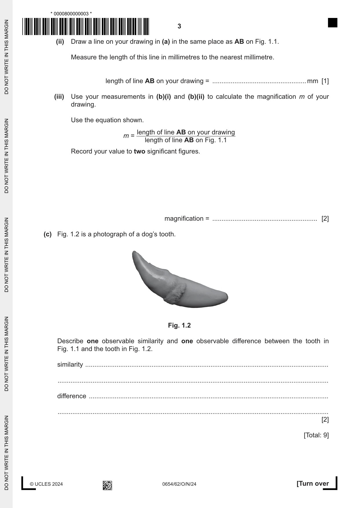 Cambridge IGCSE Sciences - Co-ordinated (Double) 0654 2024 Oct/Nov Paper 6 · Variant 2 question paper, page 3 of 24