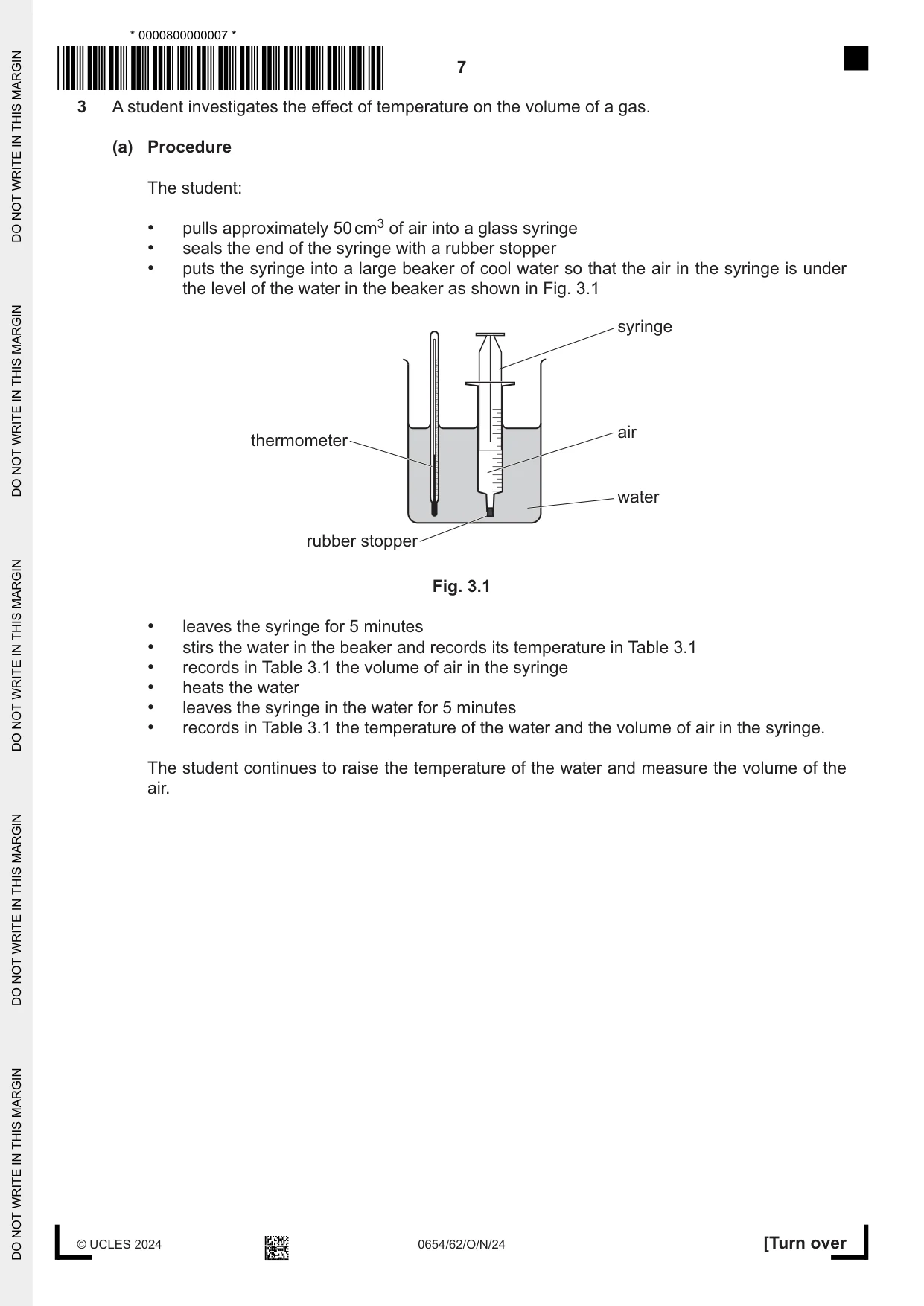 Cambridge IGCSE Sciences - Co-ordinated (Double) 0654 2024 Oct/Nov Paper 6 · Variant 2 question paper, page 7 of 24