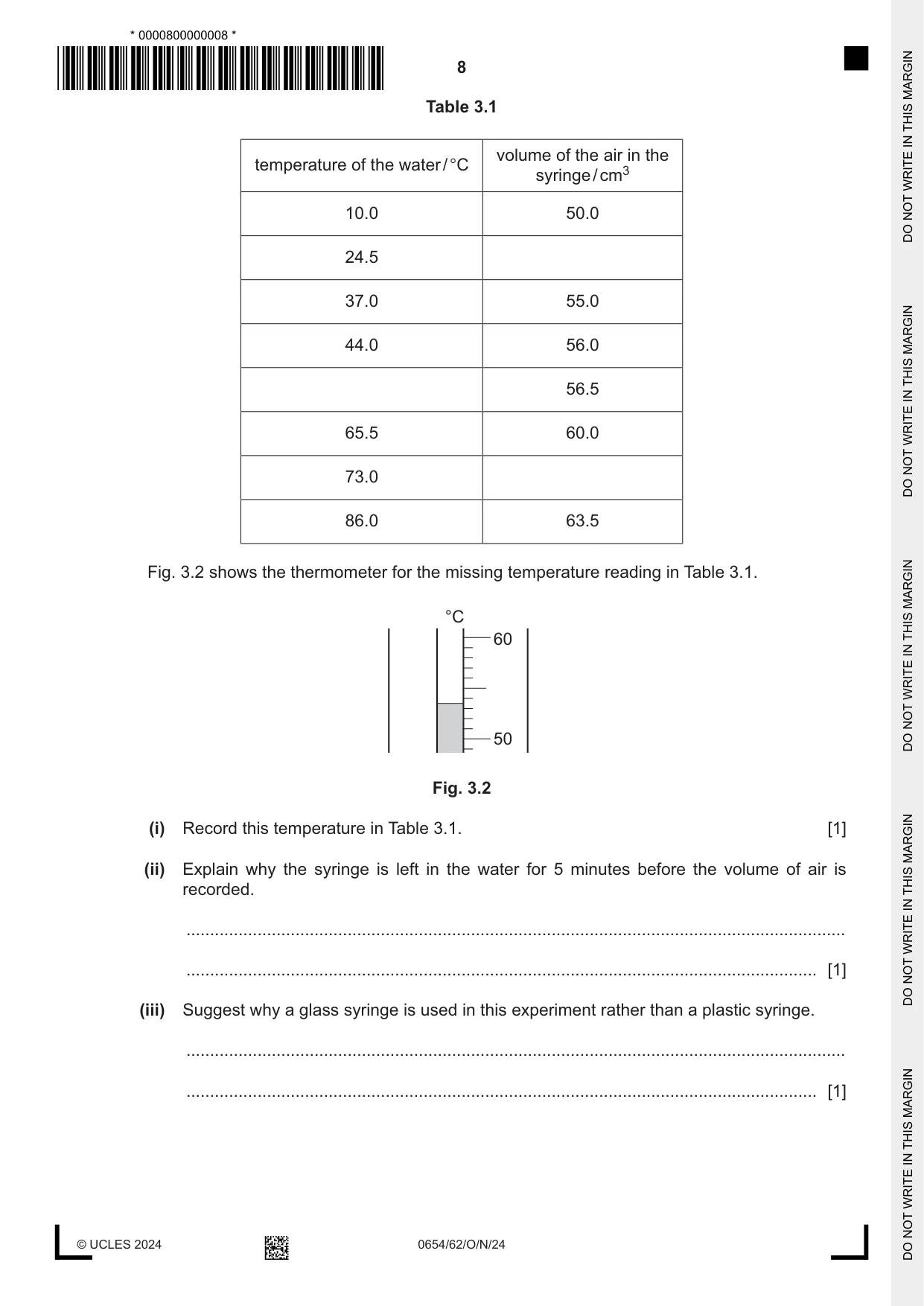 Cambridge IGCSE Sciences - Co-ordinated (Double) 0654 2024 Oct/Nov Paper 6 · Variant 2 question paper, page 8 of 24