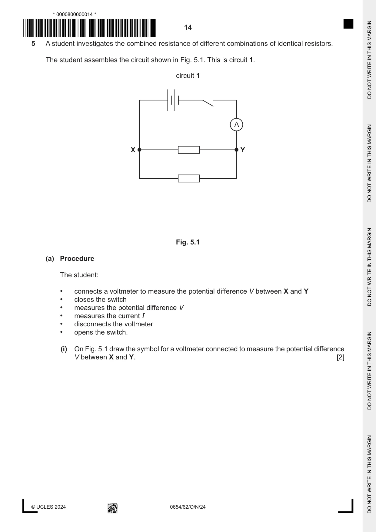 Cambridge IGCSE Sciences - Co-ordinated (Double) 0654 2024 Oct/Nov Paper 6 · Variant 2 question paper, page 14 of 24