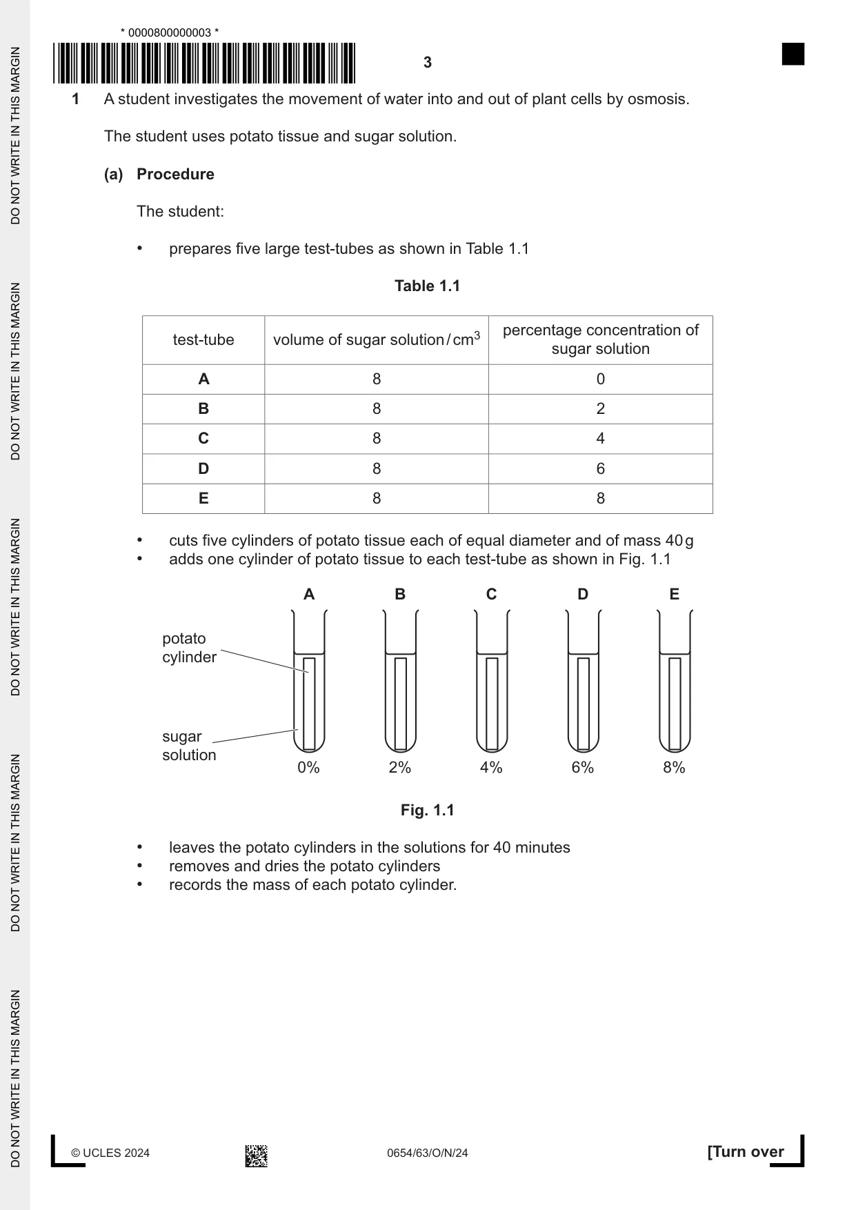 Cambridge IGCSE Sciences - Co-ordinated (Double) 0654 2024 Oct/Nov Paper 6 · Variant 3 question paper, page 3 of 20