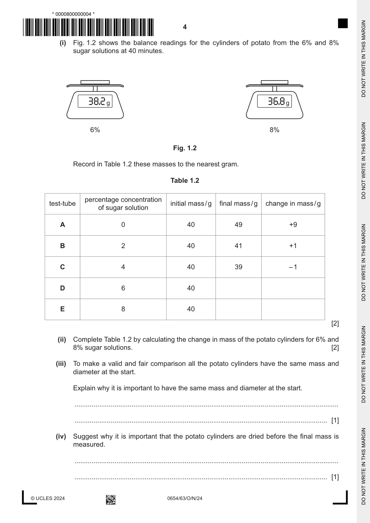 Cambridge IGCSE Sciences - Co-ordinated (Double) 0654 2024 Oct/Nov Paper 6 · Variant 3 question paper, page 4 of 20