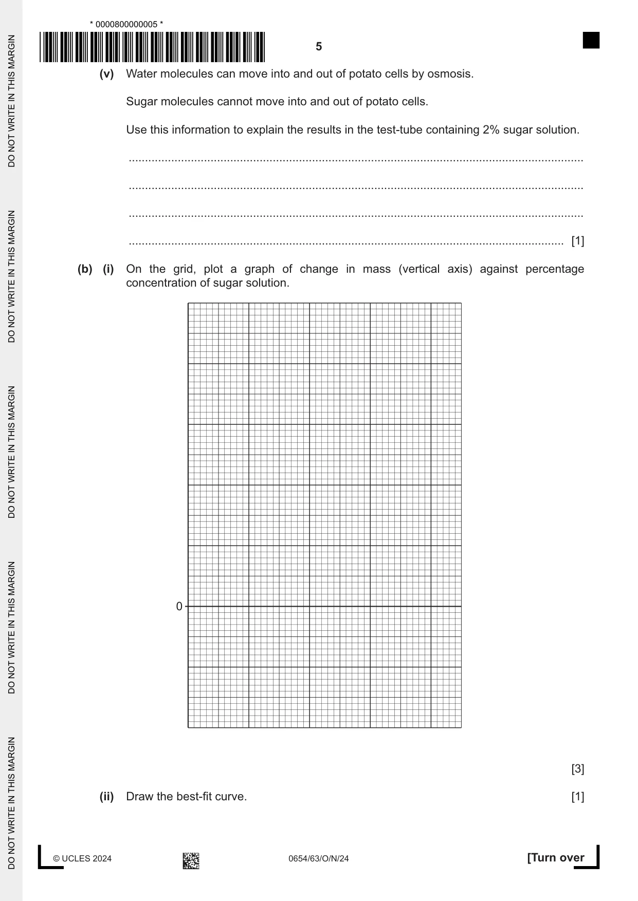Cambridge IGCSE Sciences - Co-ordinated (Double) 0654 2024 Oct/Nov Paper 6 · Variant 3 question paper, page 5 of 20