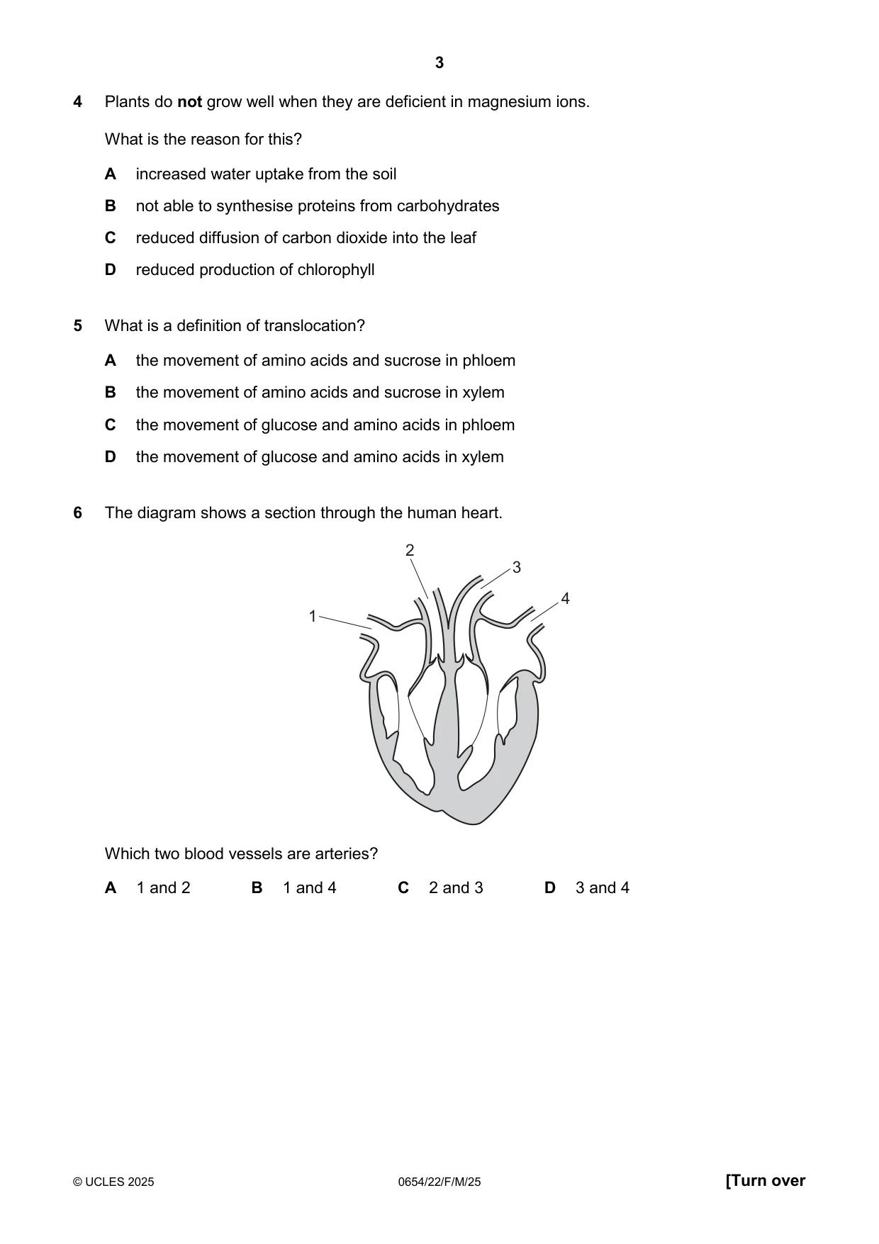 Cambridge IGCSE Sciences - Co-ordinated (Double) 0654 2025 Feb/March Paper 2 · Variant 2 question paper, page 3 of 16