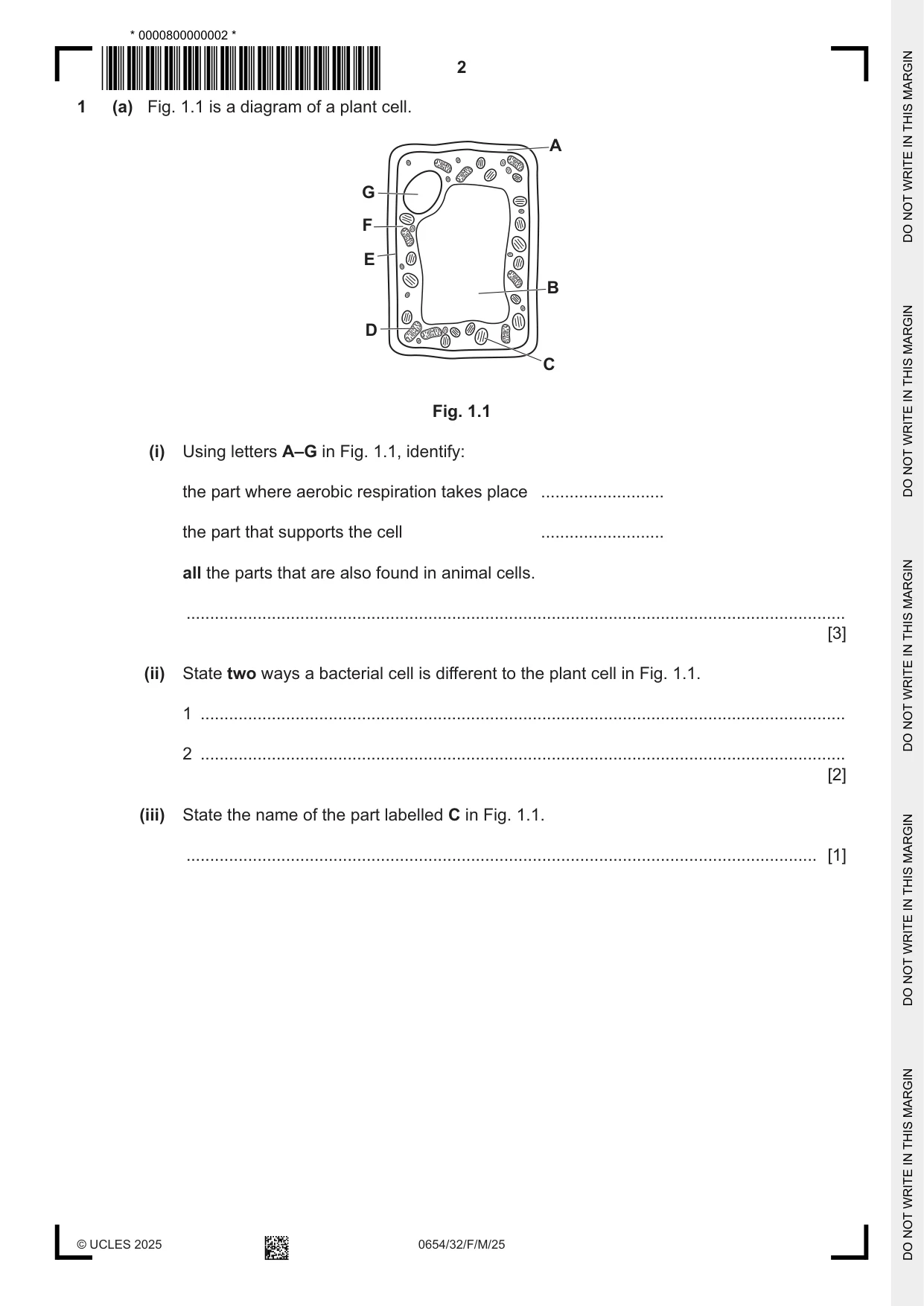 Cambridge IGCSE Sciences - Co-ordinated (Double) 0654 2025 Feb/March Paper 3 · Variant 2 question paper, page 2 of 28