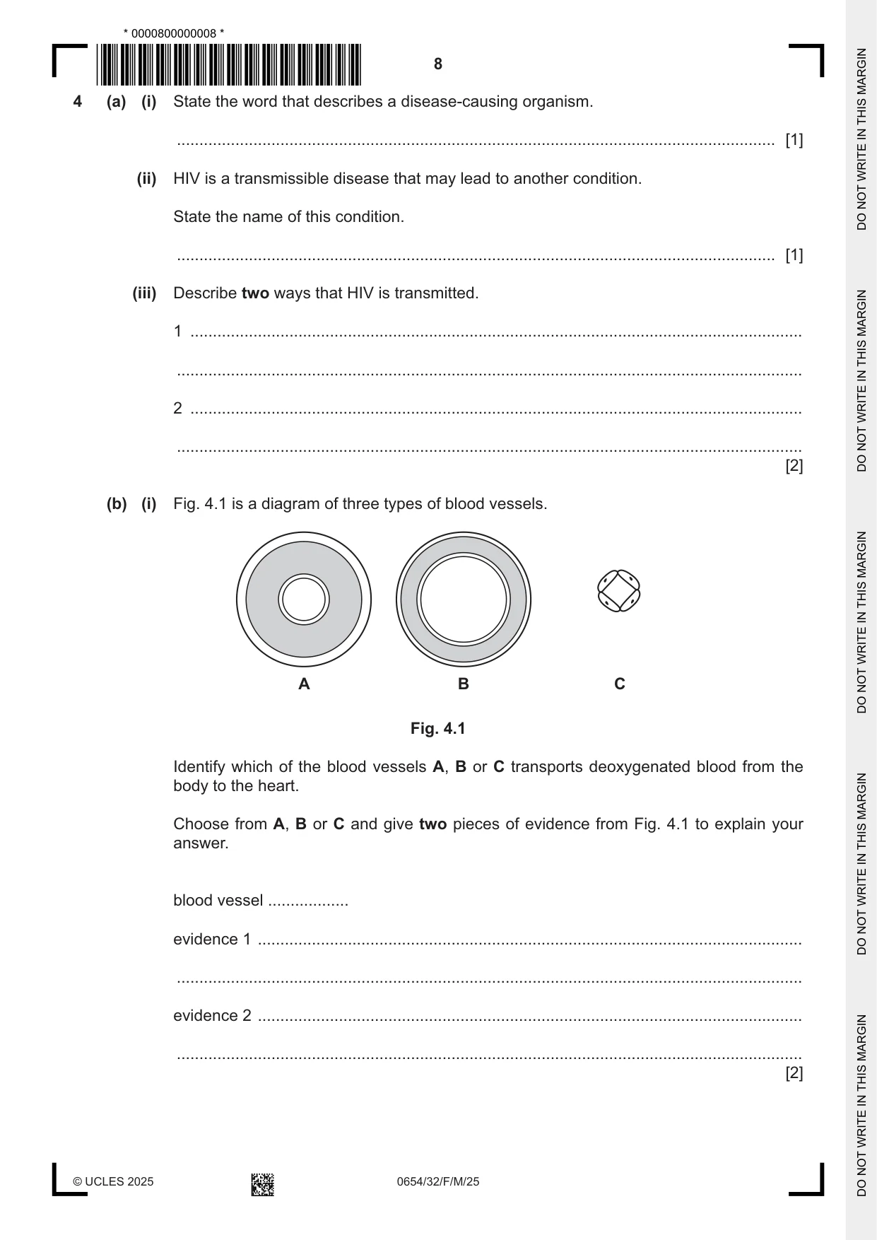 Cambridge IGCSE Sciences - Co-ordinated (Double) 0654 2025 Feb/March Paper 3 · Variant 2 question paper, page 8 of 28