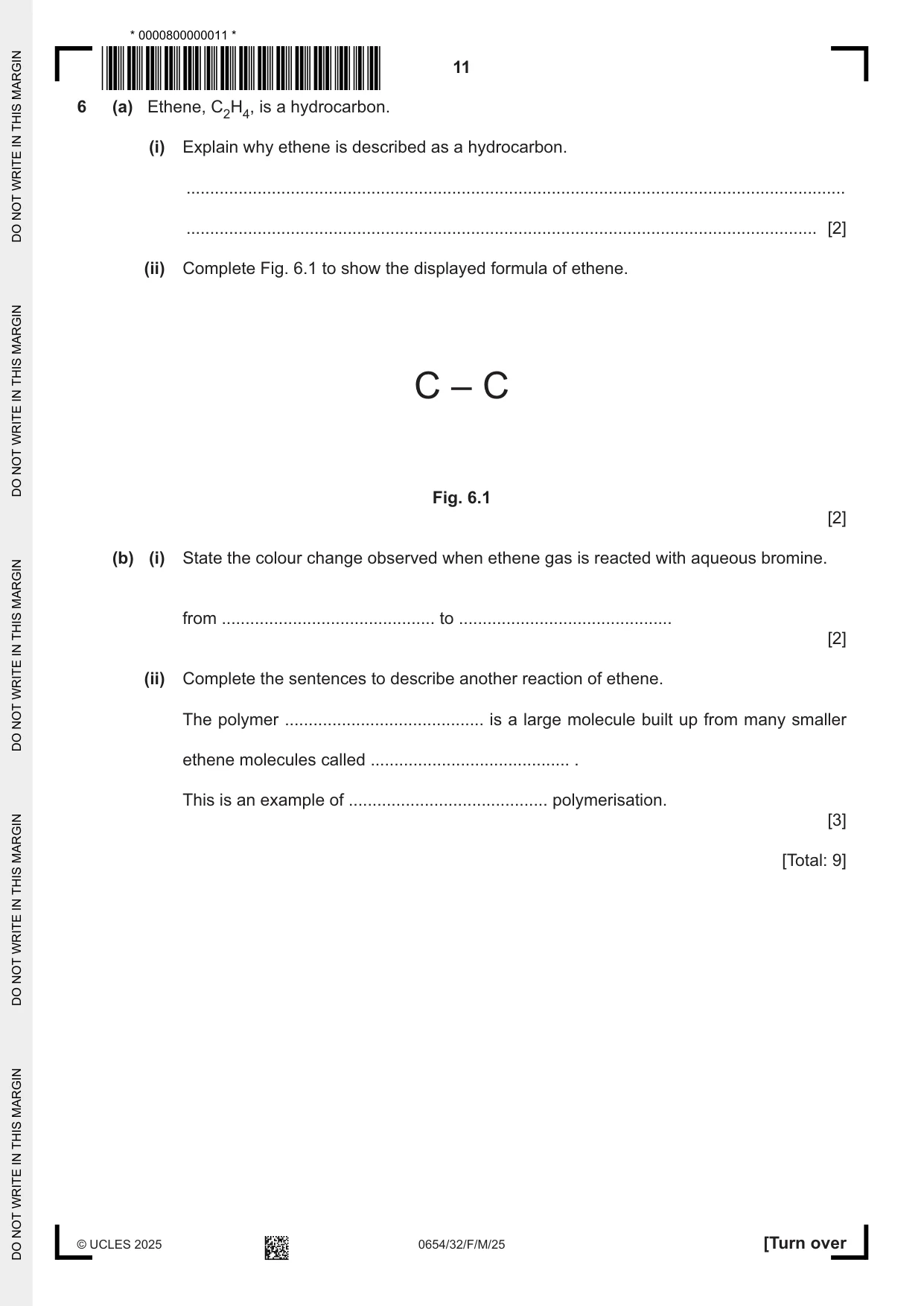 Cambridge IGCSE Sciences - Co-ordinated (Double) 0654 2025 Feb/March Paper 3 · Variant 2 question paper, page 11 of 28
