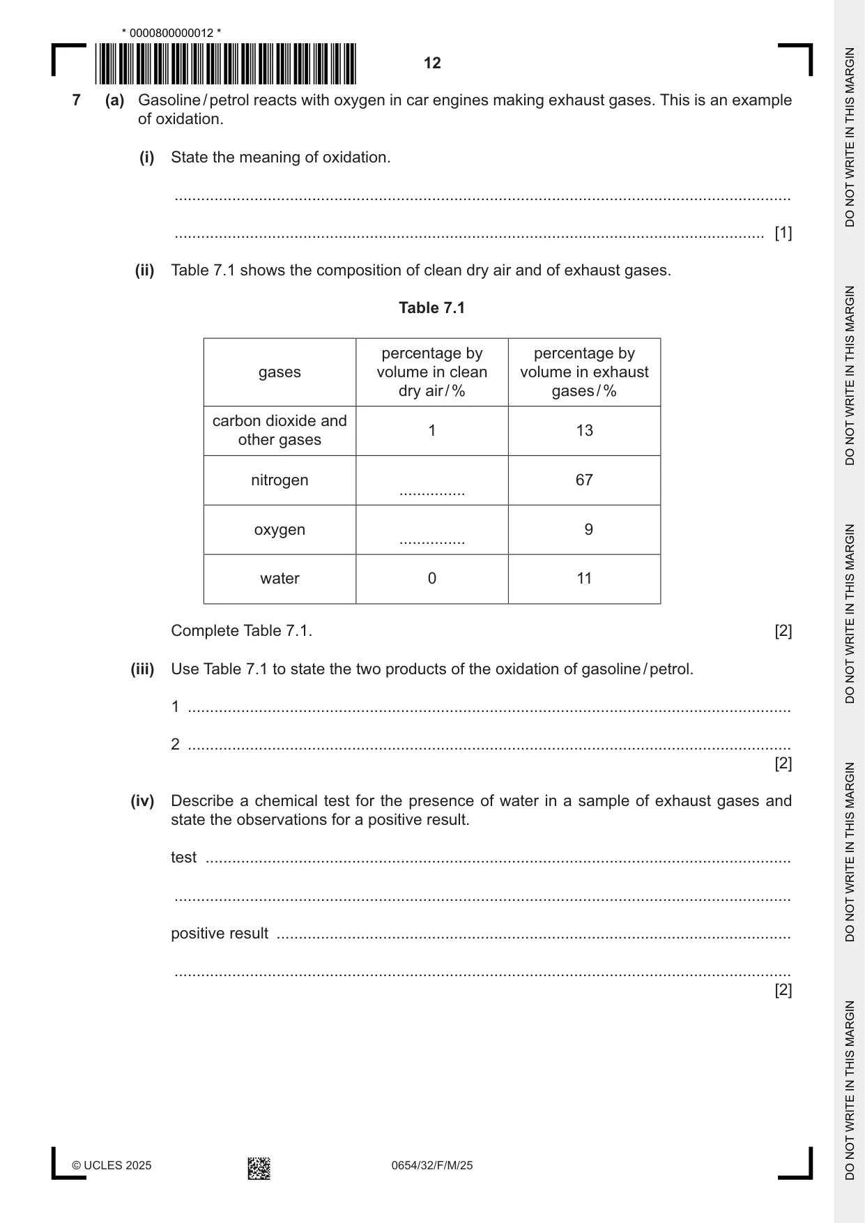 Cambridge IGCSE Sciences - Co-ordinated (Double) 0654 2025 Feb/March Paper 3 · Variant 2 question paper, page 12 of 28