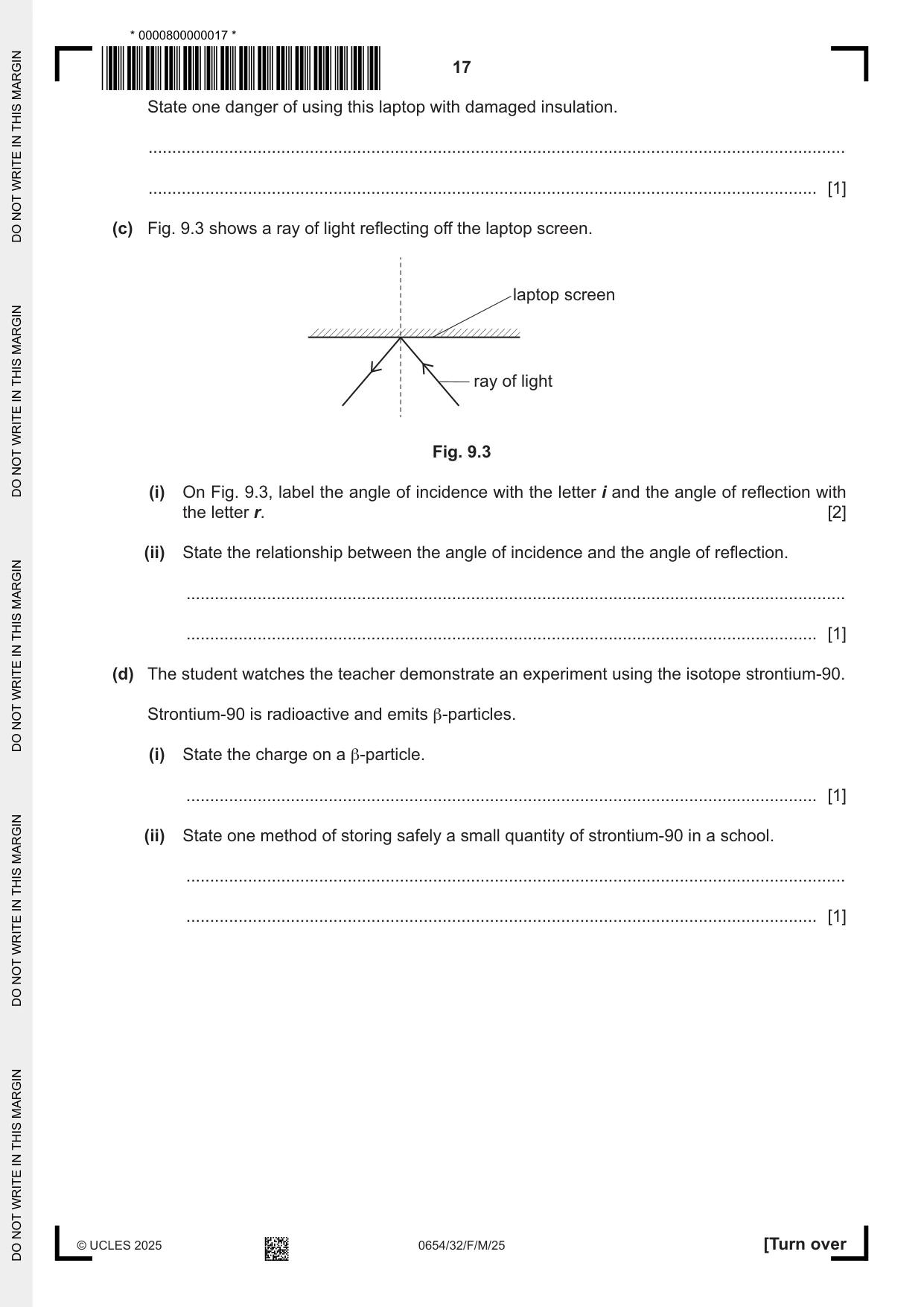 Cambridge IGCSE Sciences - Co-ordinated (Double) 0654 2025 Feb/March Paper 3 · Variant 2 question paper, page 17 of 28