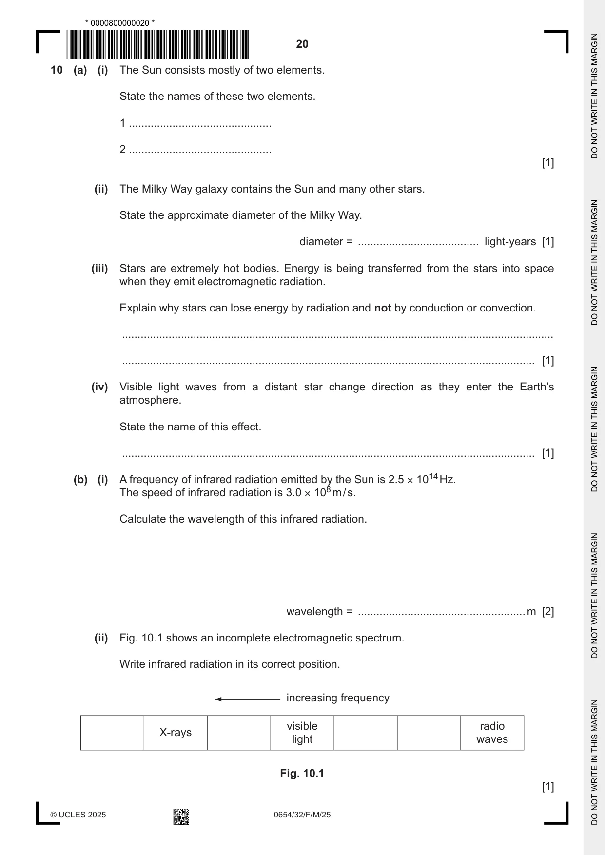 Cambridge IGCSE Sciences - Co-ordinated (Double) 0654 2025 Feb/March Paper 3 · Variant 2 question paper, page 20 of 28